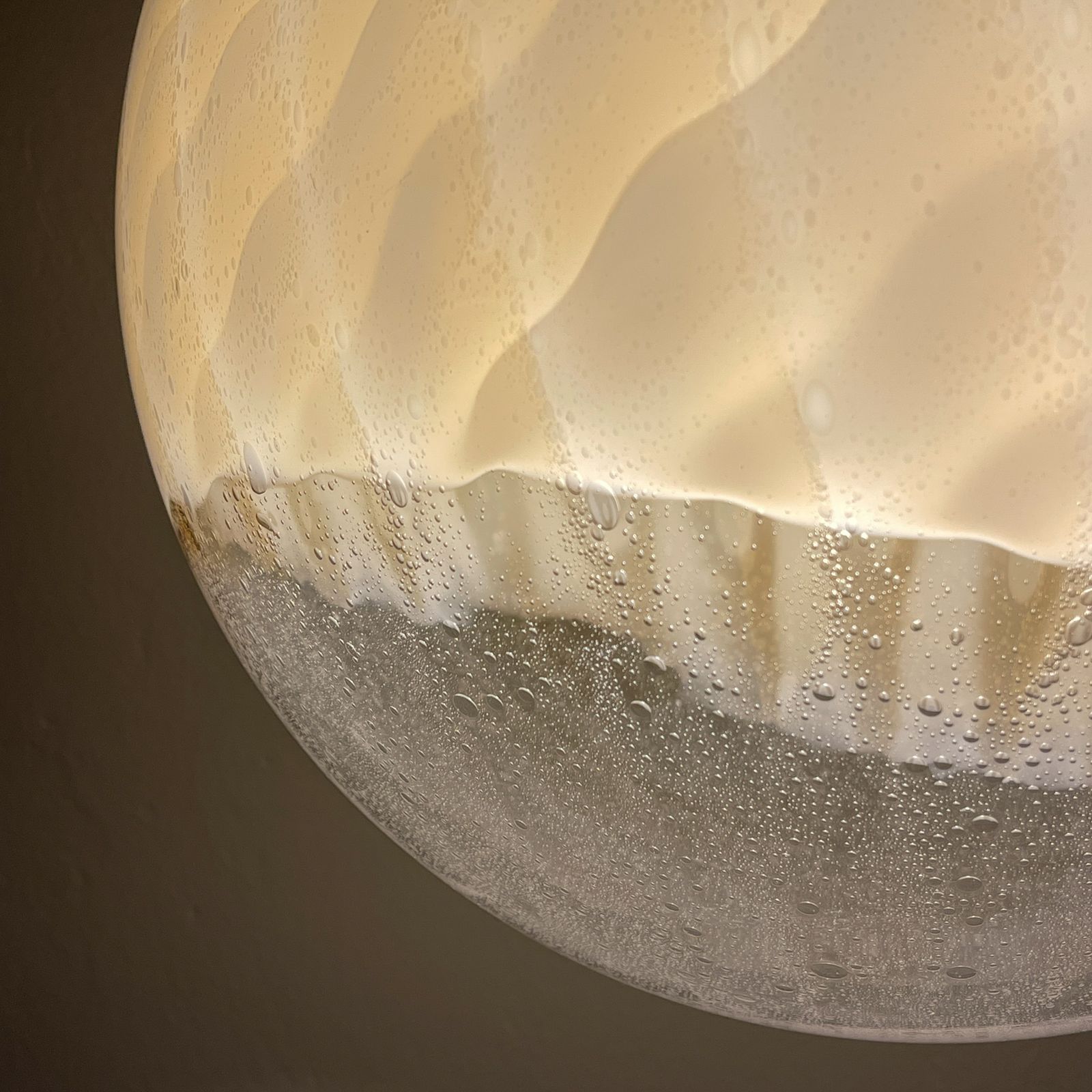photo for sale Vintage Large Murano Ball Pendant Lamp By Veart, Italy 1970s