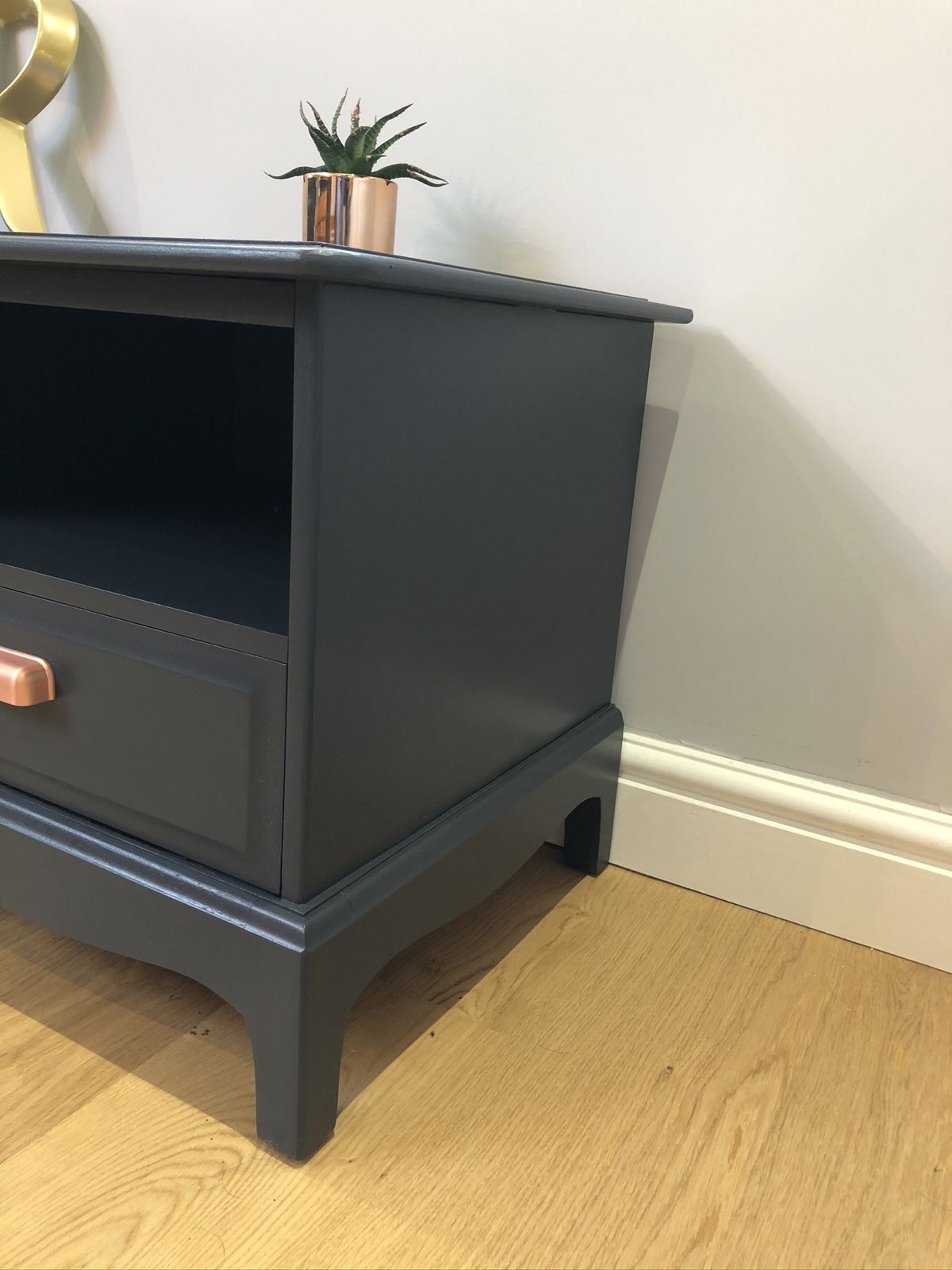 Stag Minstrel Bedside Nightstand Pair (2) Tables Pair Cabinets Painted Blue photo furniture