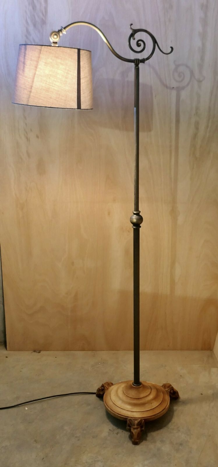 Mid Century Rams Head Tilting Floor Standing Reading Lamp By David Hunt photo furniture