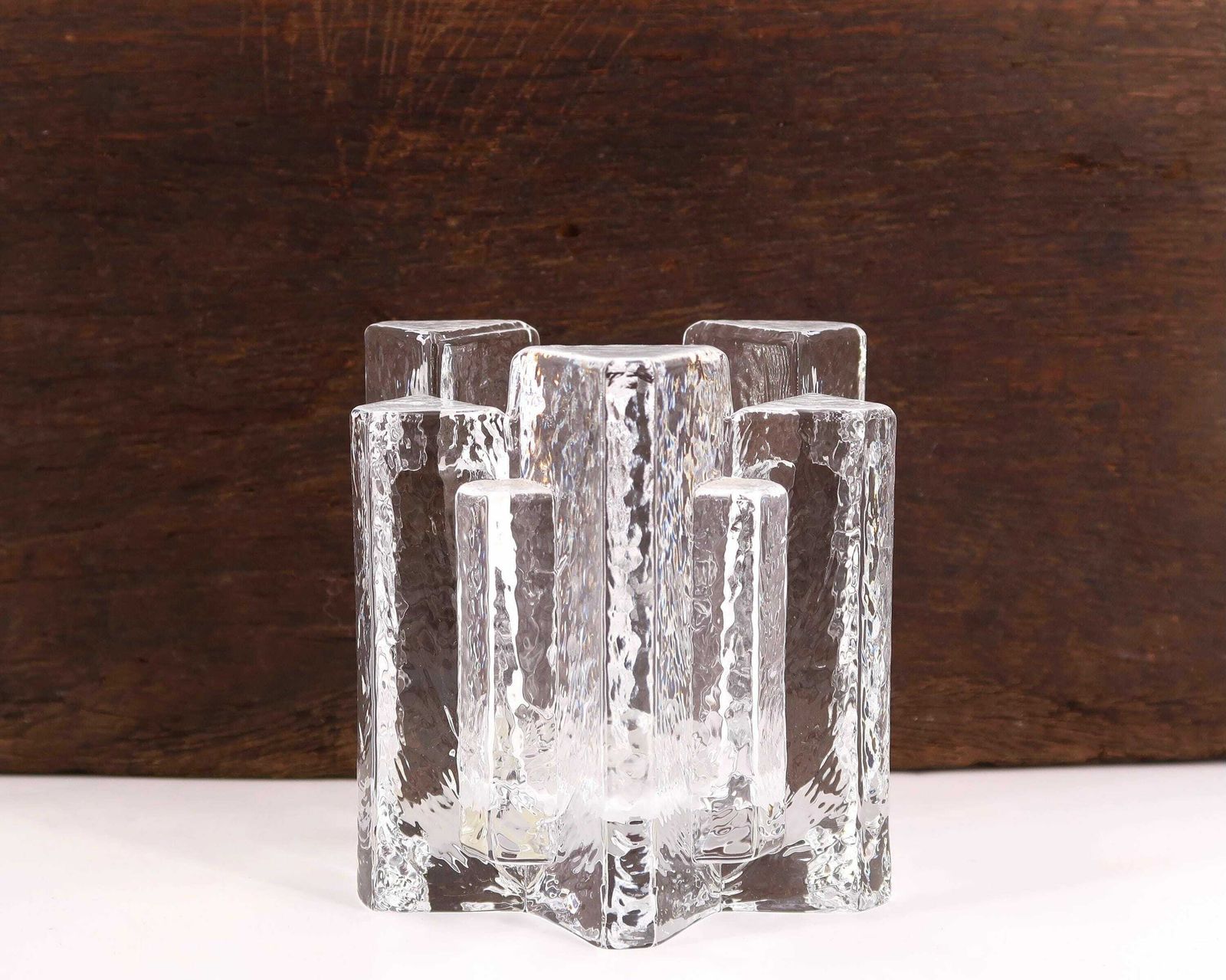 Swedish Glass Tealight Holder By Christer Sjogren For Lindshammar, 1960s / Candle Holder, Candleholder, Art, Scandinavian, Sweden photo Home Decor
