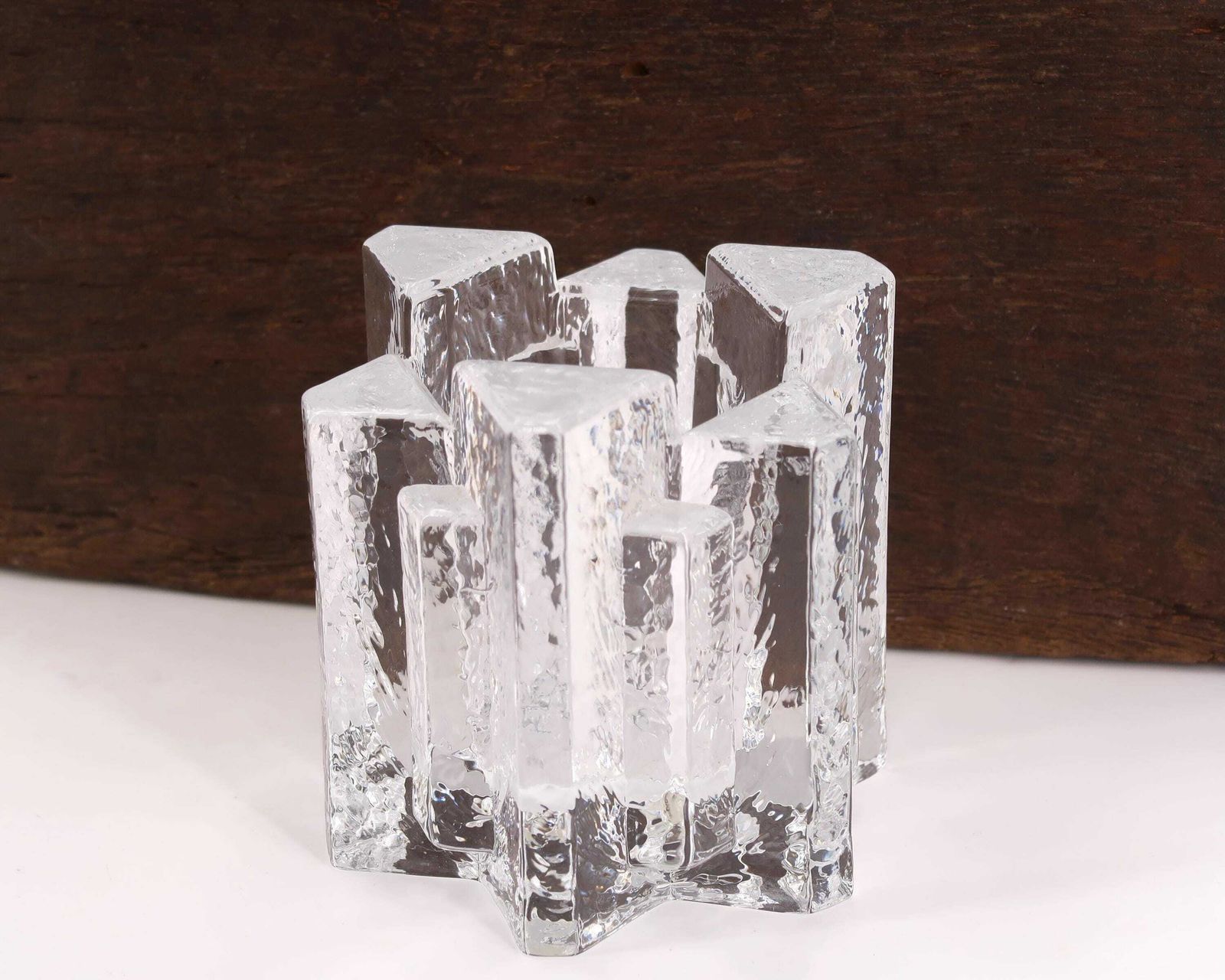 Swedish Glass Tealight Holder By Christer Sjogren For Lindshammar, 1960s / Candle Holder, Candleholder, Art, Scandinavian, Sweden photo 116.0
