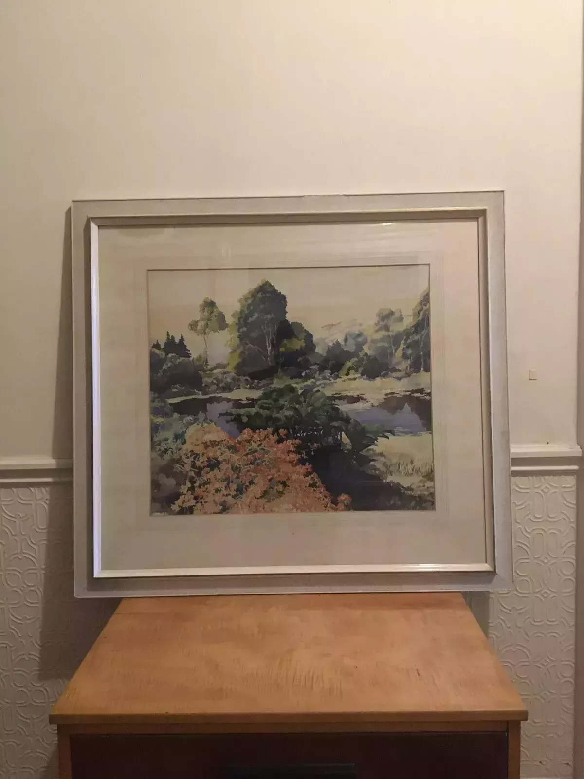 Large Original Watercolour Painting L W Daniels Mid Century Art Landscape photo vinterior