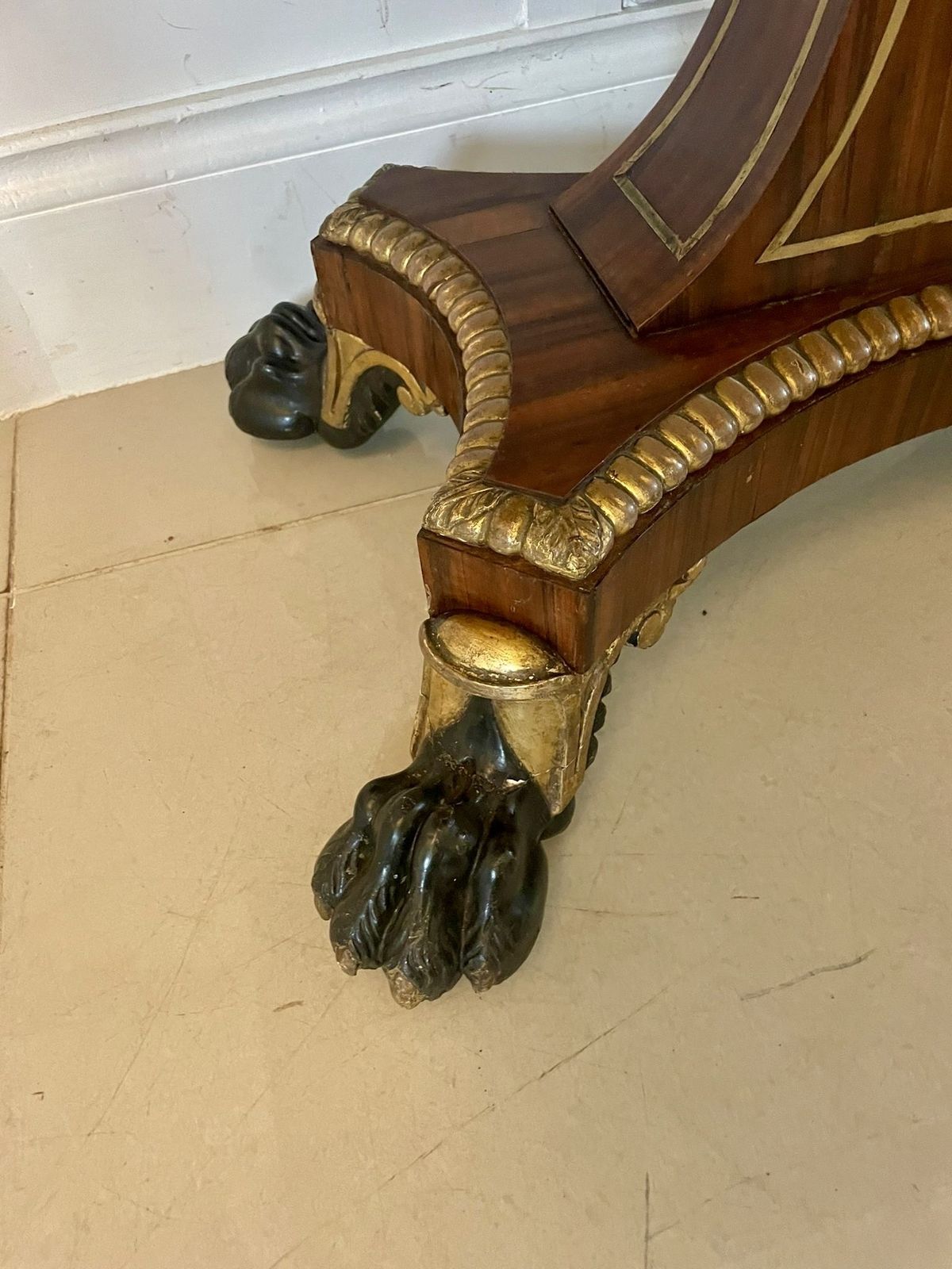 Magnificent Quality Antique George III Rosewood Brass Inlaid Side Table By George Bullock photo Furniture