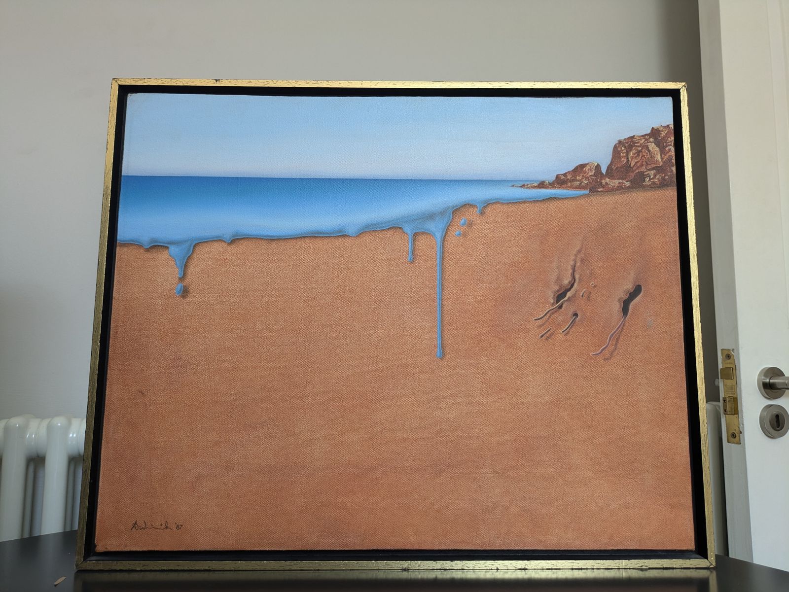 Framed Artwork Vintage American School 1987