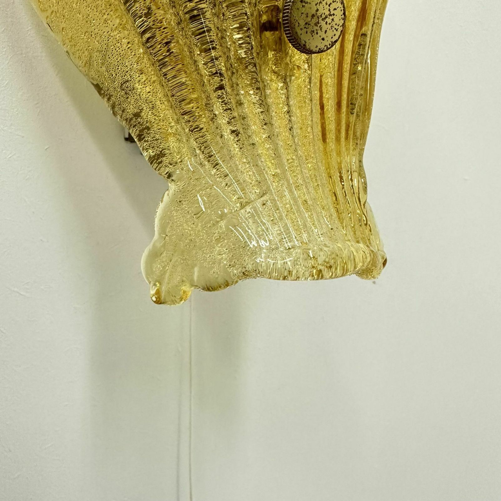 908.0 Set Of 2 Sölken Leuchten Murano Glass Shell Wall Lamps , 1970s photo