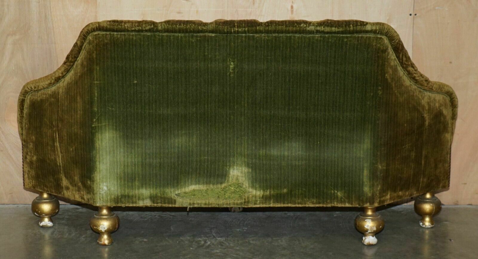 photo buy Fine Antique Georgian Circa 1780 Giltwood Chesterfield Window Settee Salon Sofa