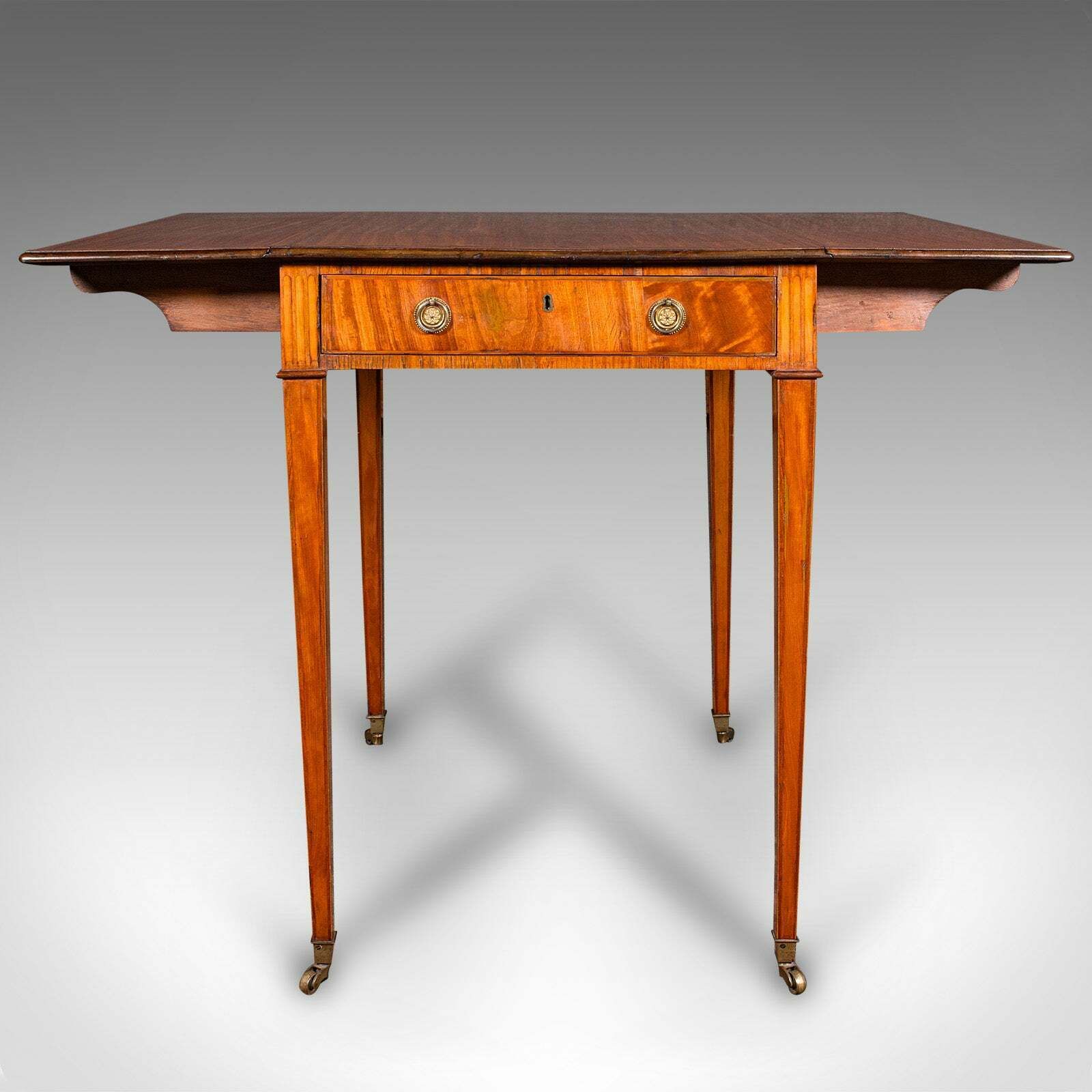Small Antique Pembroke Table, English Satinwood, Occasional, Williamson, Regency photo Furniture