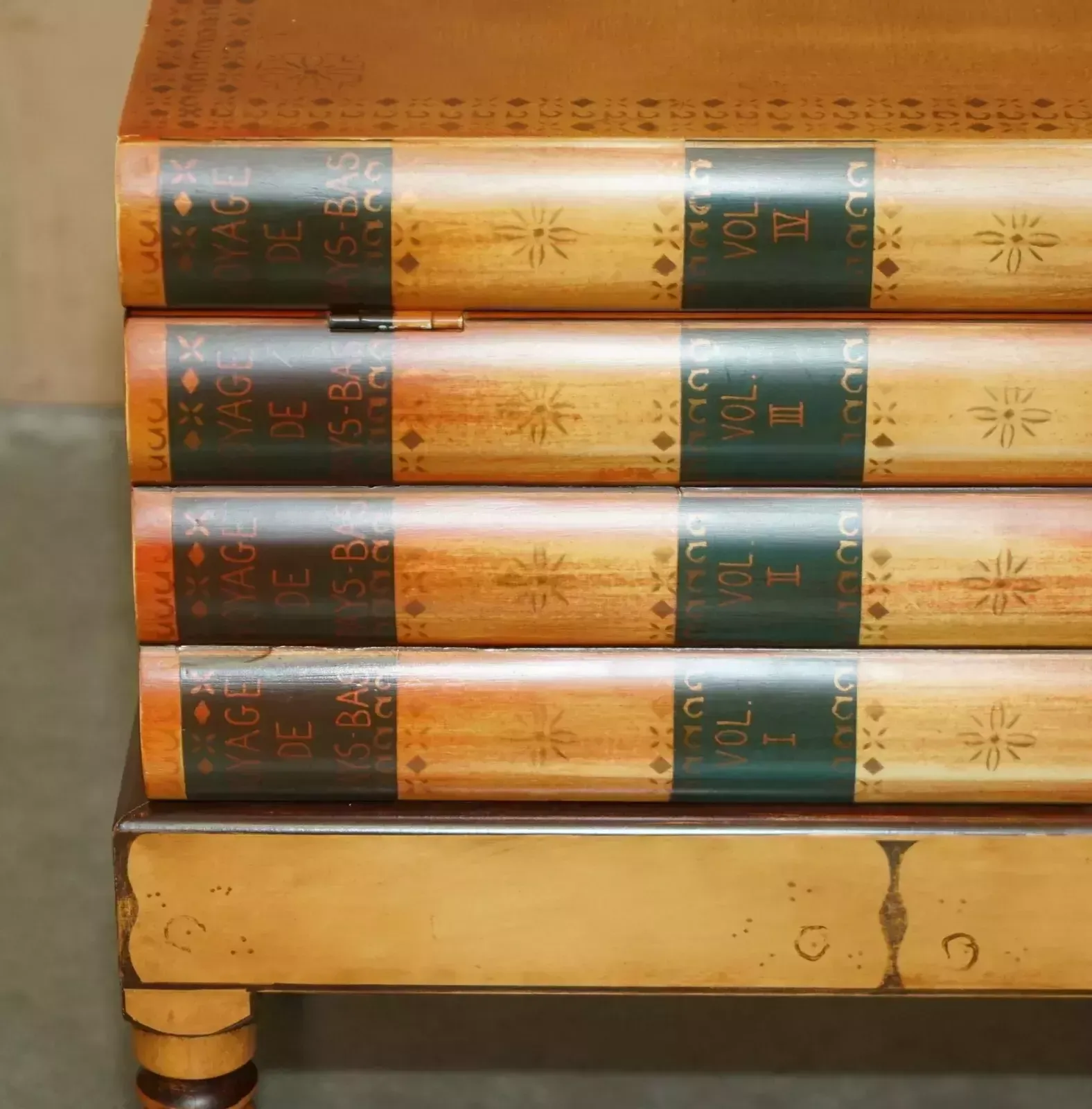 Pair Of Faux Book Topped Side End Lamp Wine Tables With Hidden Internal Storage photo Furniture