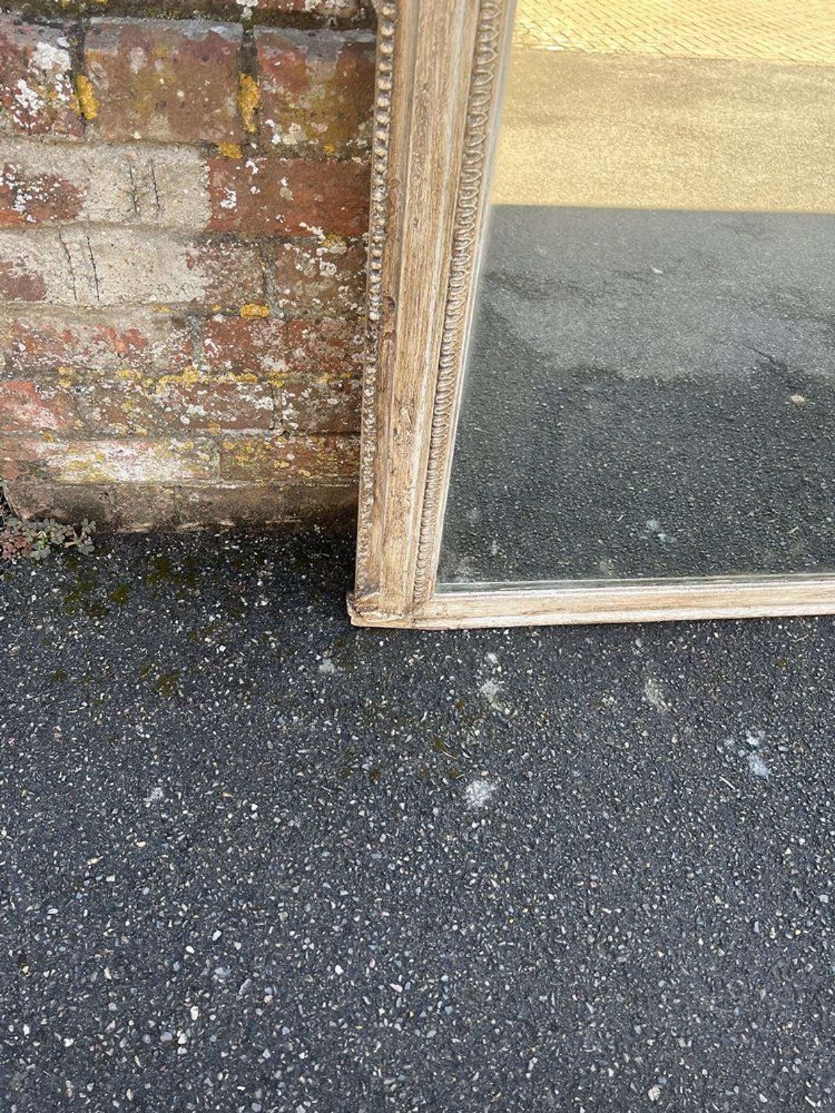 A Superb Large Antique English 19th C Painted Overmantle Mirror. photo for sale