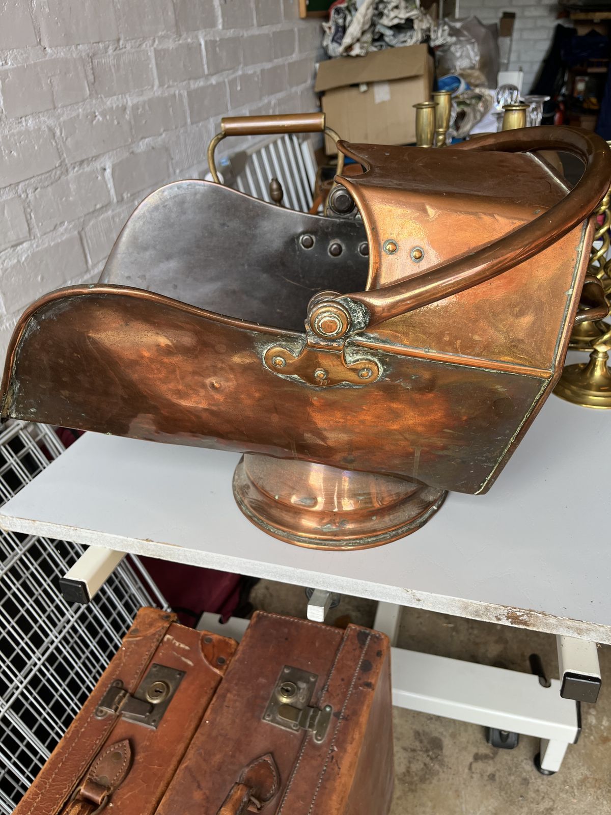Antique 19th Century Quality Copper Coal Skuttle photo 250.0