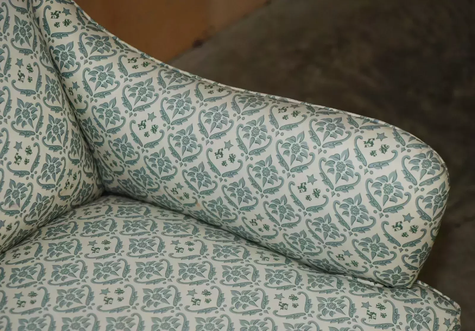 Rare Antique Victorian Howard & Son's Armchair With The Original Ticking Fabric photo buy