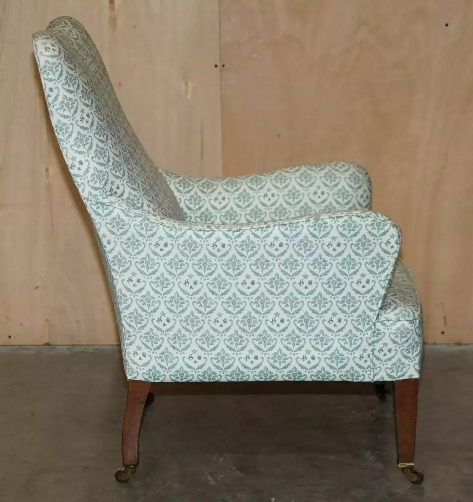 Furniture Rare Antique Victorian Howard & Son's Armchair With The Original Ticking Fabric photo