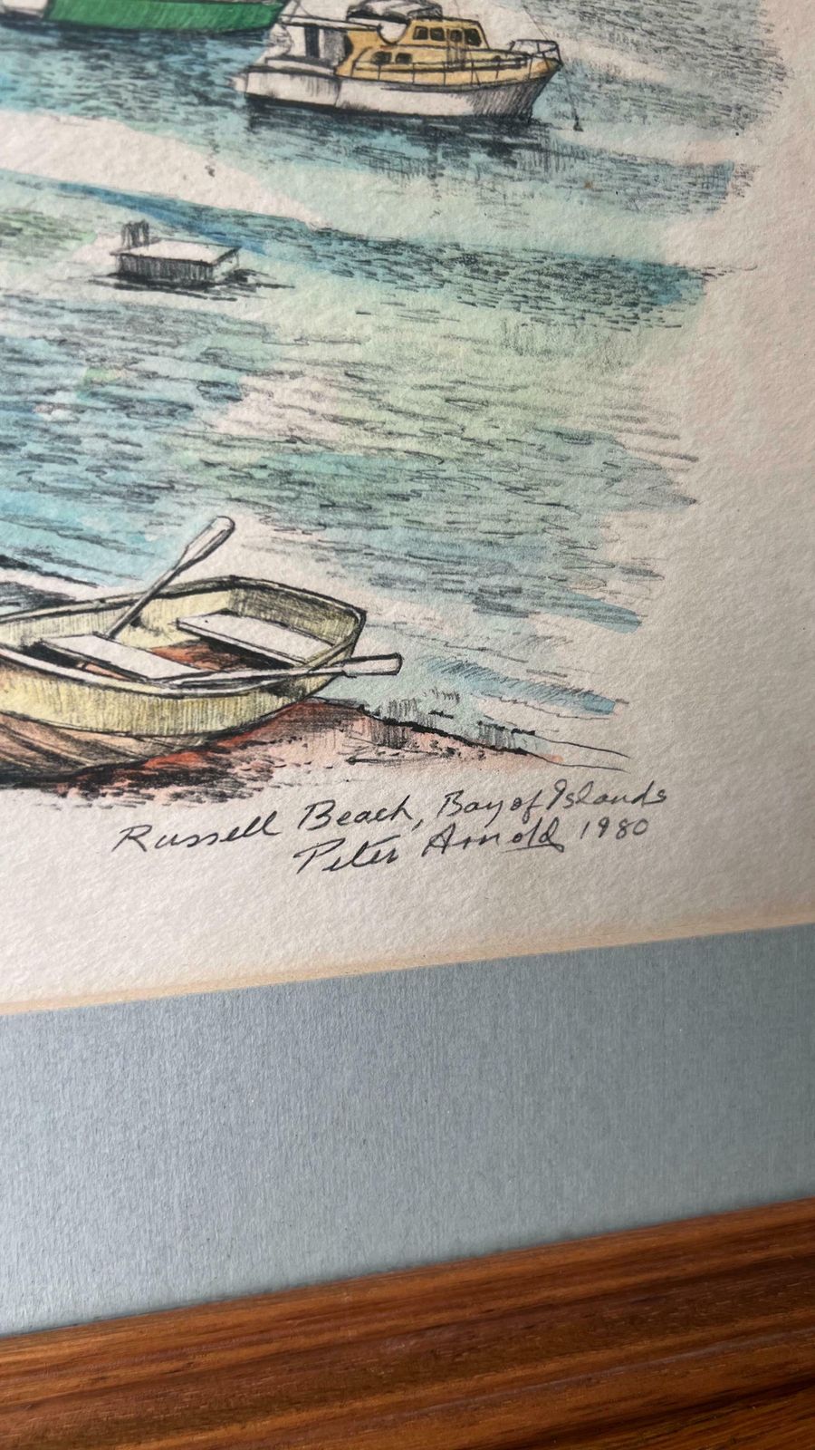 Signed Peter Arnold   Russell Beach 1980’s Hand Coloured Reproduction Picture photo for sale