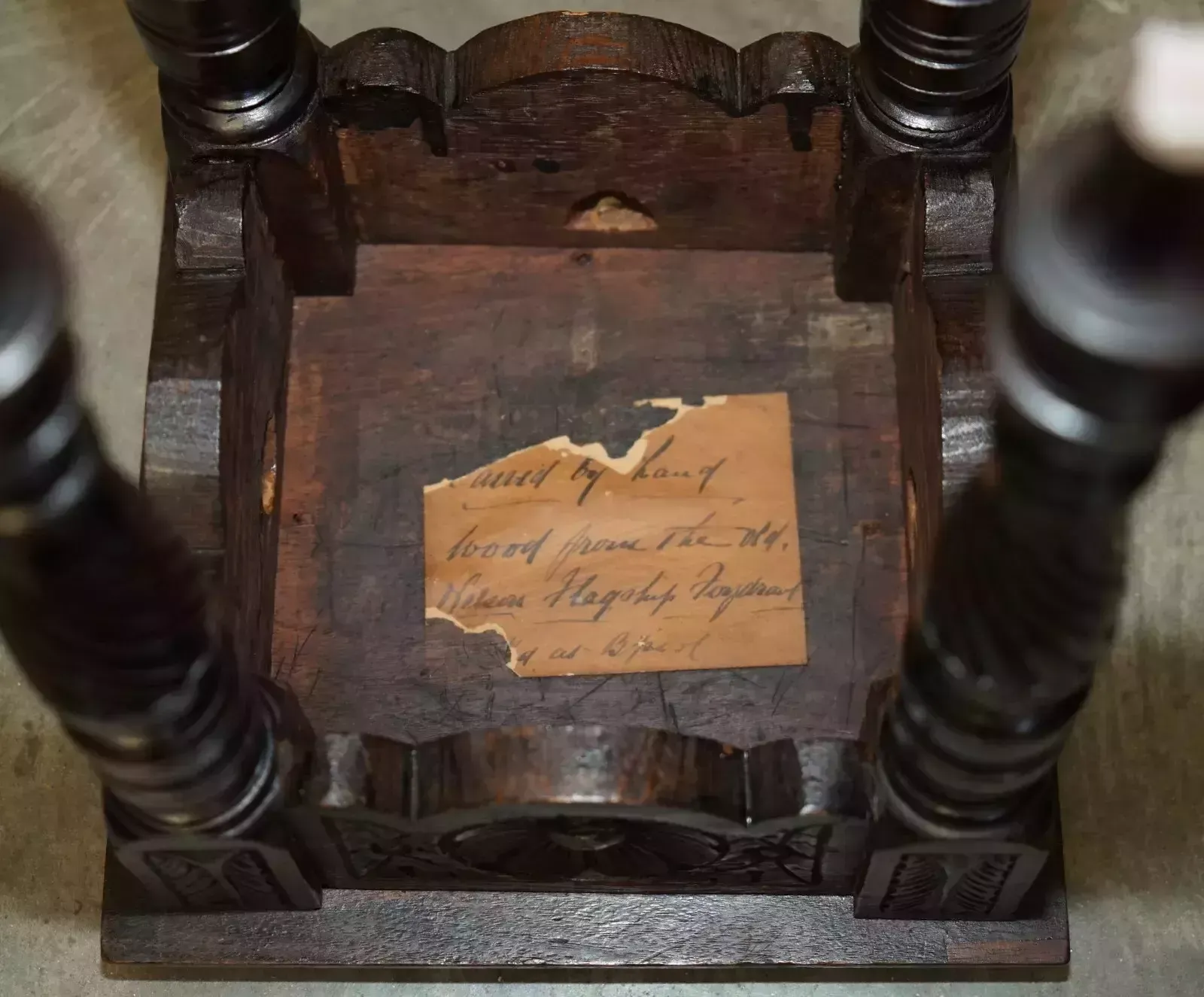 Furniture Exquisite Side Table Made From The Timber Of Hms Foudroyant Nelsons Flagship photo