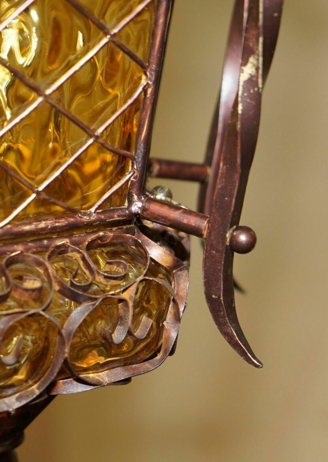 Lighting Exquisite Circa 1940's Murano Mouth Blown Glass Art Nouveau Pendant Light photo