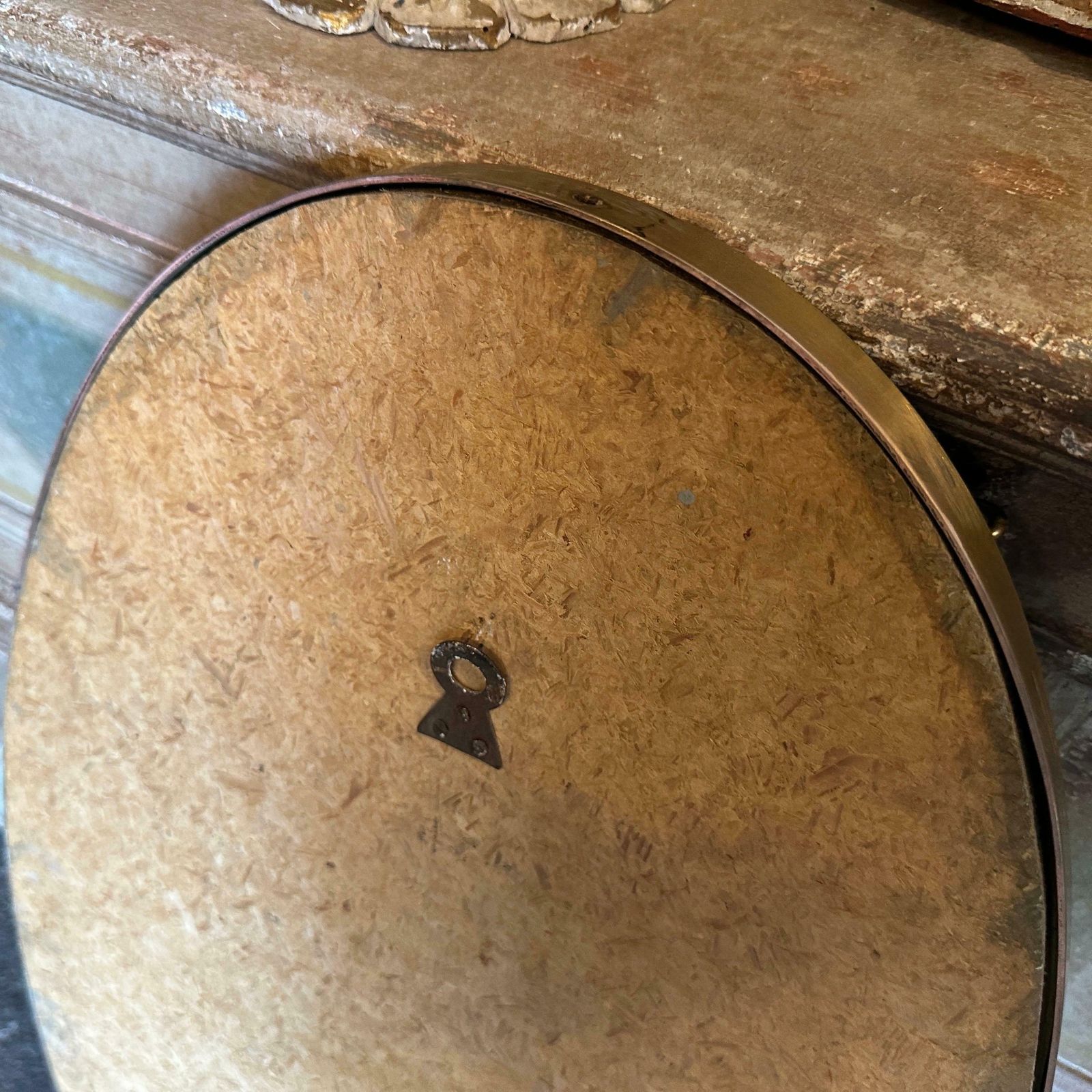 1950s Gio Ponti Style Mid Century Modern Brass Italian Oval Wall Mirror photo for sale