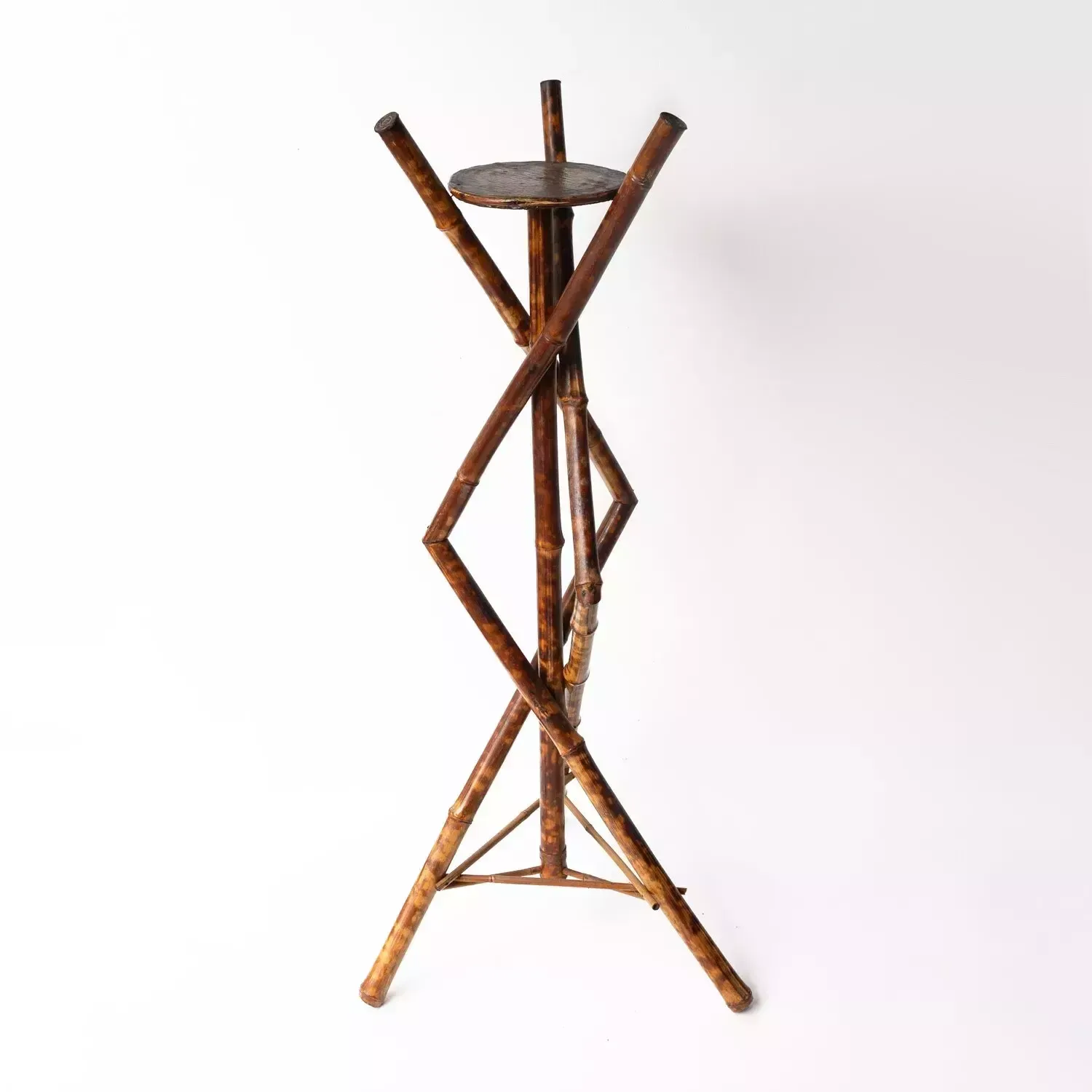 Antique Victorian Aesthetic Movement Bamboo Jardiniere Plant Stand, 19th Century photo furniture