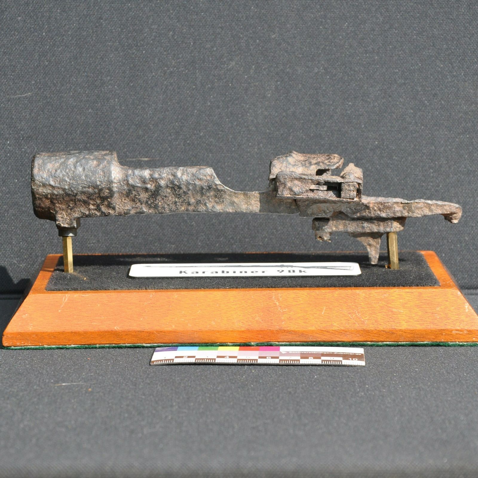 Ww2 Battlefield Relic Mounted On Wooden Plinth photo buy