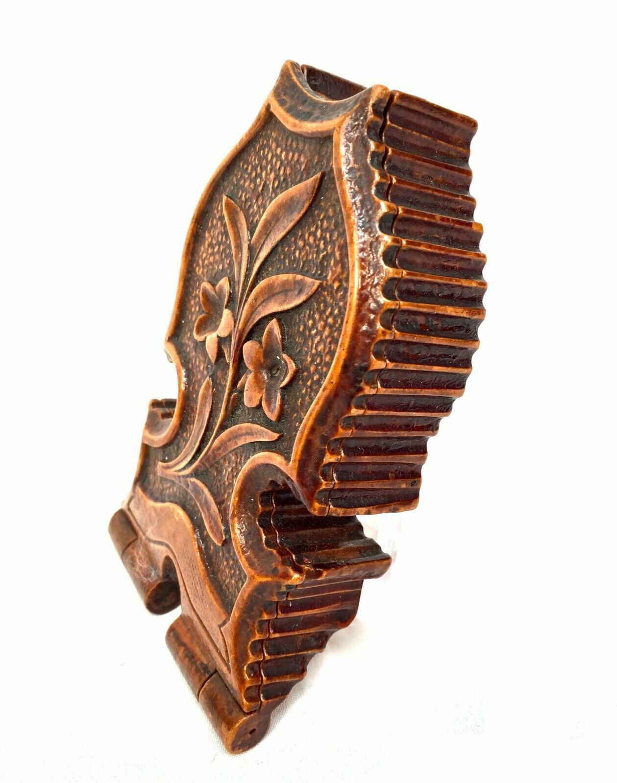photo furniture Antique Treen 19th Century Black Forest Wooden Pocket Fob Watch Holder Case Box