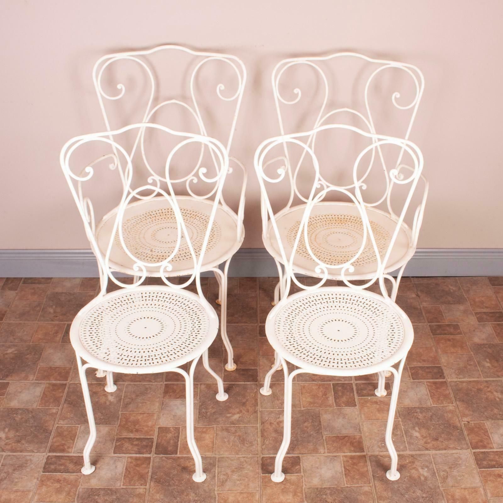 420.0 Set Of Four Metal Garden Conservatory Chairs photo