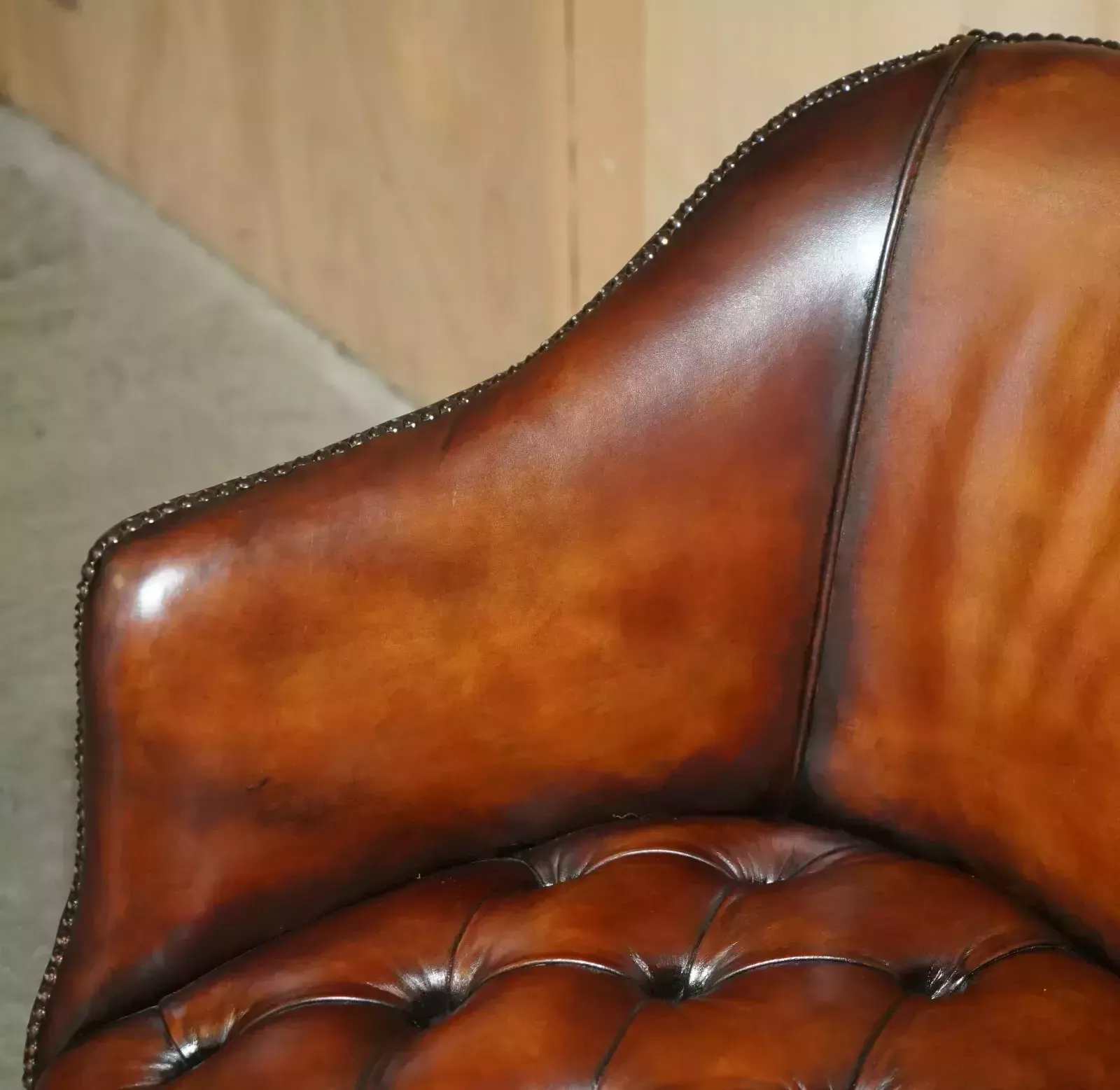 photo furniture Survivor Of 1940 German Air Raid Restored Victorian Chesterfield Captains Chair