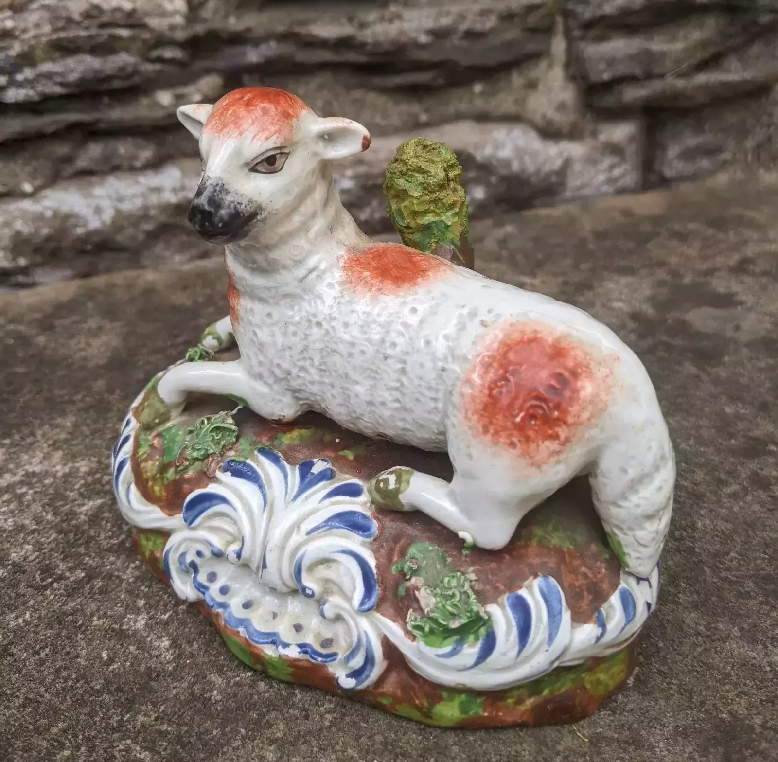 Antique Staffordshire Pottery Pearlware Sheep Figure photo 295.0