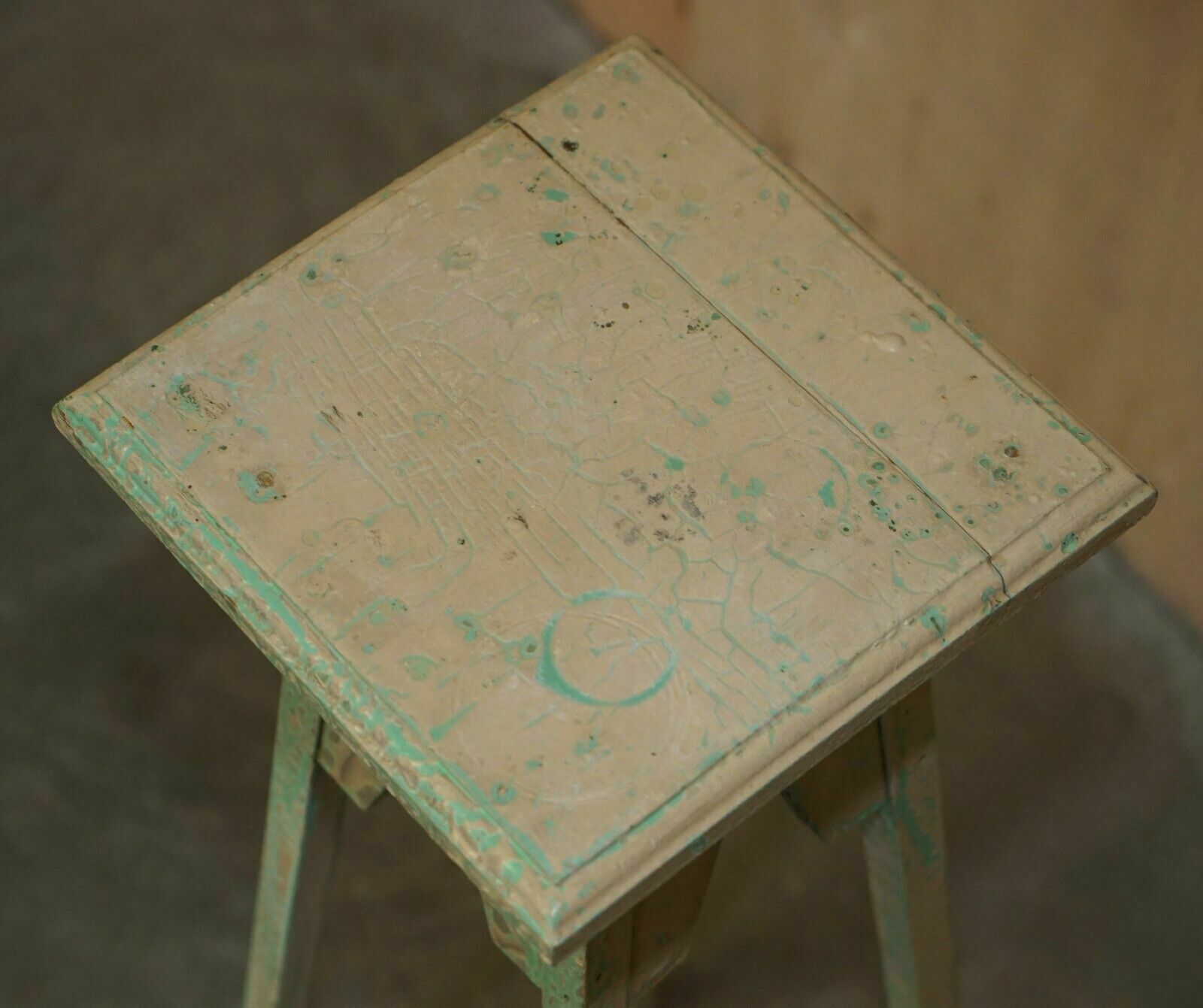 French Antique Painted 1920's Hand Jardiniere Table Or Plant Stand Pedestal photo buy