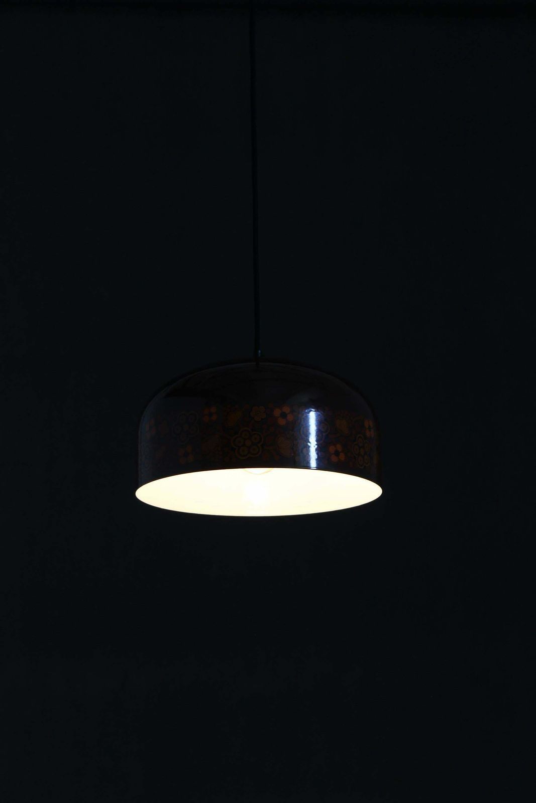 1970s Pendant Lamp With Floral Motiv, Czechoslovakia photo vintage