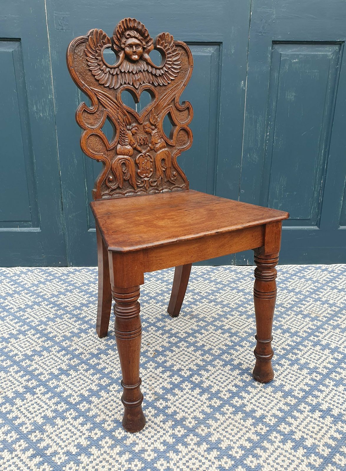Arts And Crafts Hall Chair, 1800s photo vintage