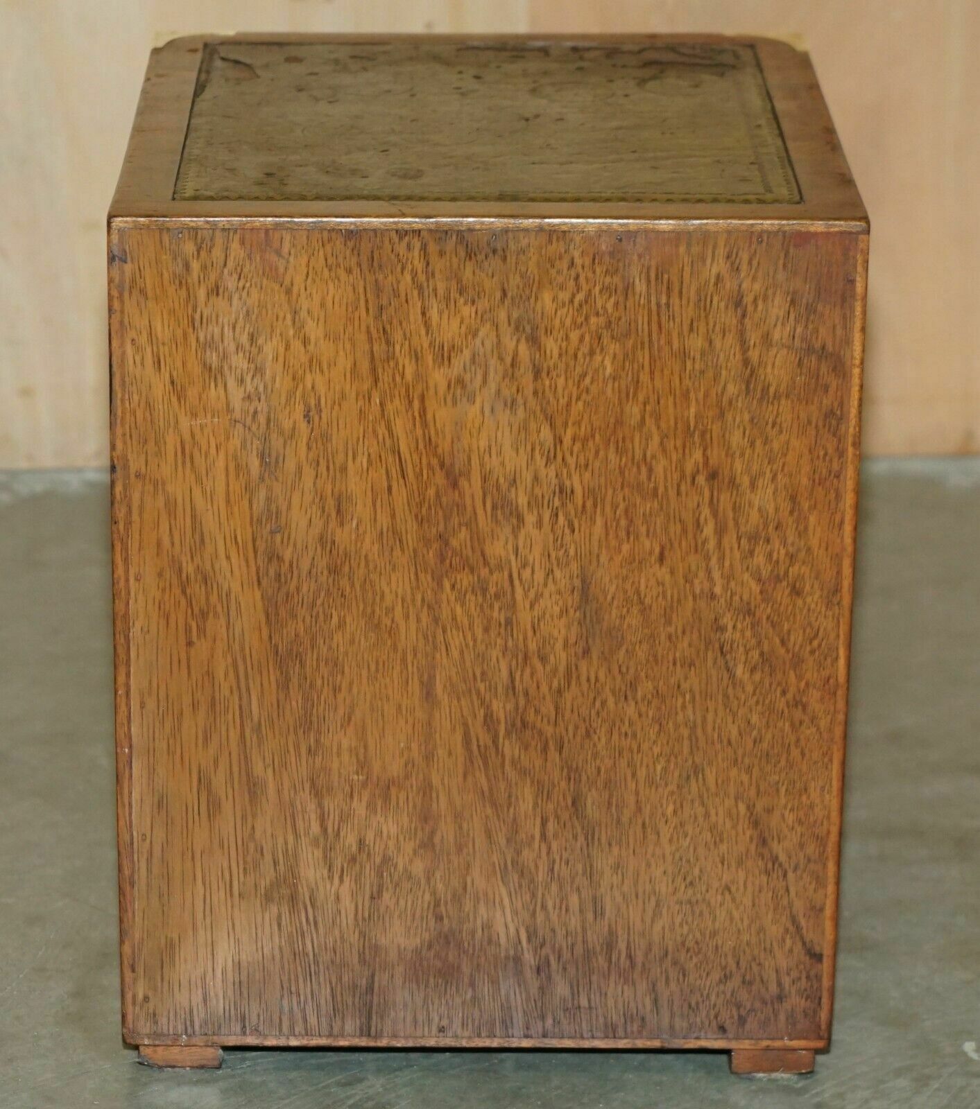 Furniture Vintage Miliary Campaign Side End Lamp Wine Bedside Table Chest With Drawers photo