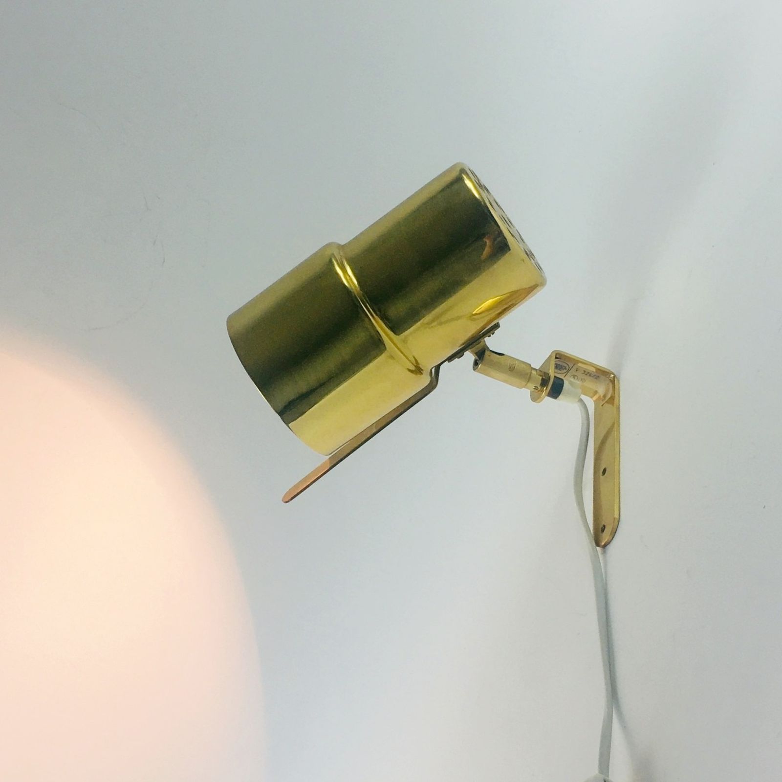 Pair Of Scandinavian Polished Brass Wall Lights Model V 324 By Hans Agne Jakobsson, Sweden, 1960s photo buy