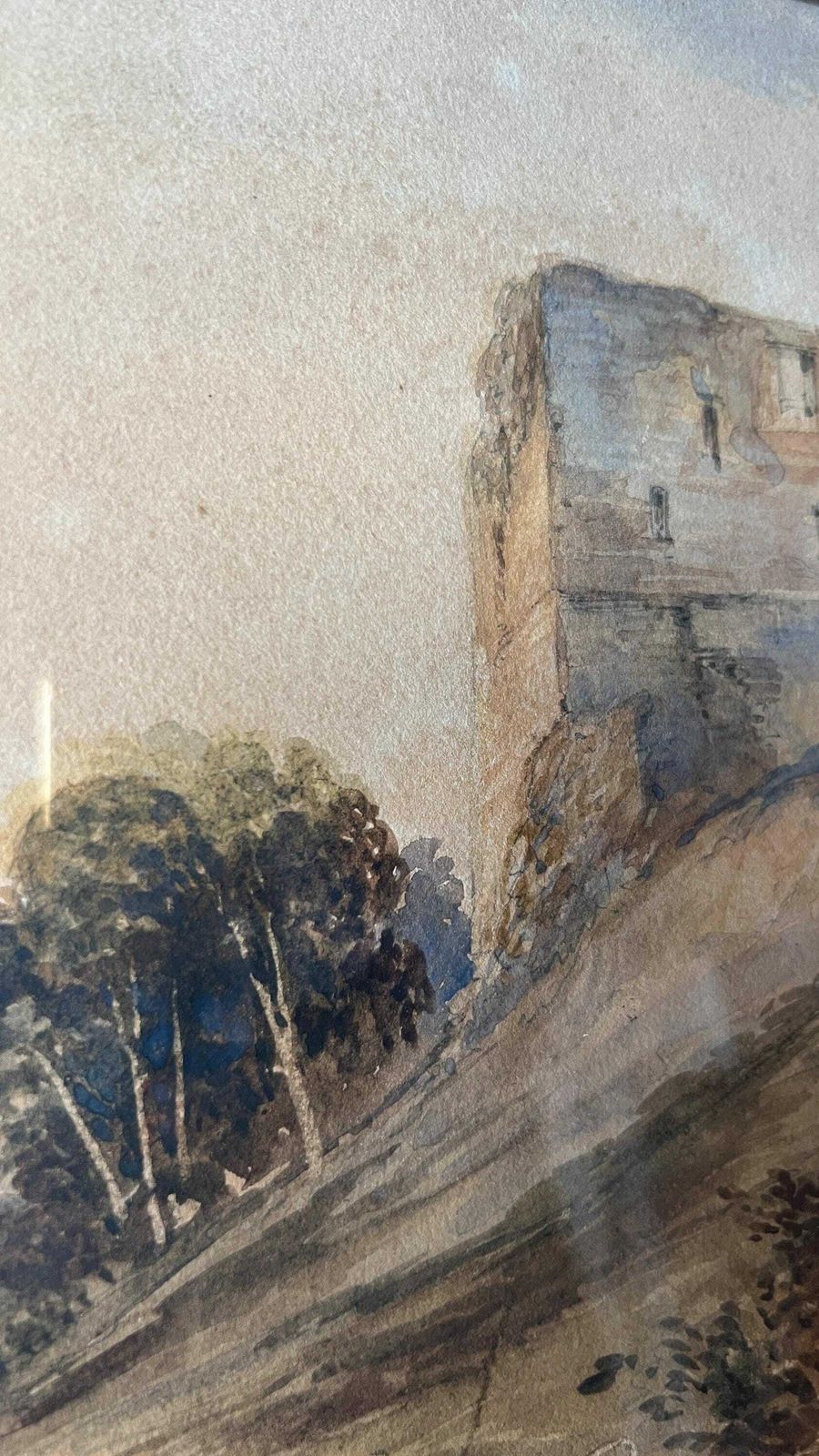 Antique 1864 Original Watercolour Painting By Miss Ellen Parker Depicting A Landscape Near Hull photo 195.0