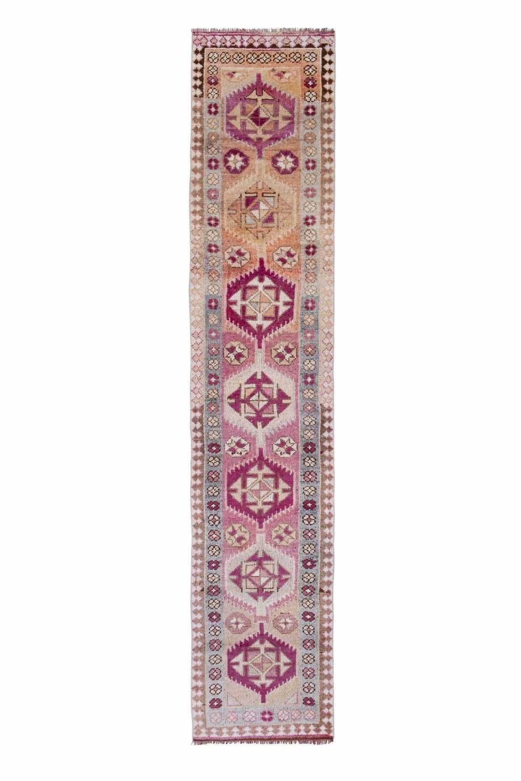 750.0 Handnotted Turkish Kurdish Herki Runner Rug 2'7" X 13'2" photo