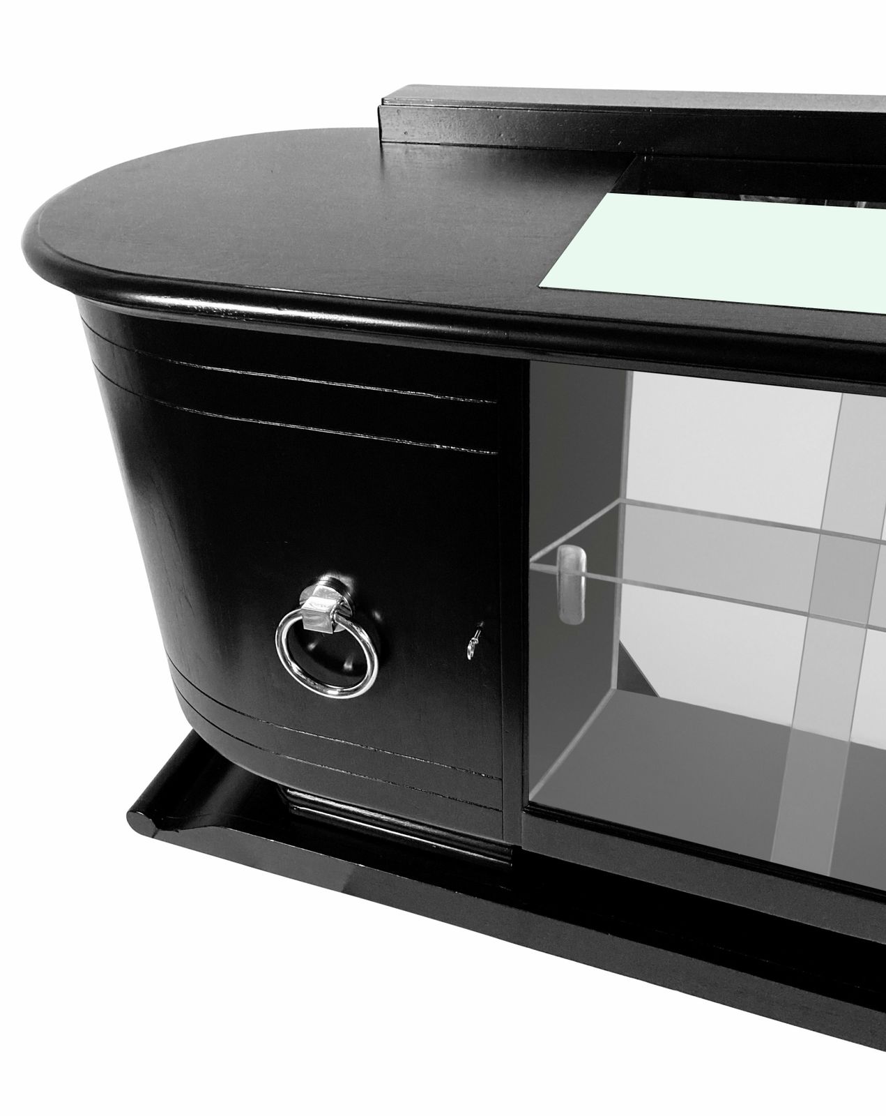photo furniture A French Mid Century Black Lacquered Bar Cabinet