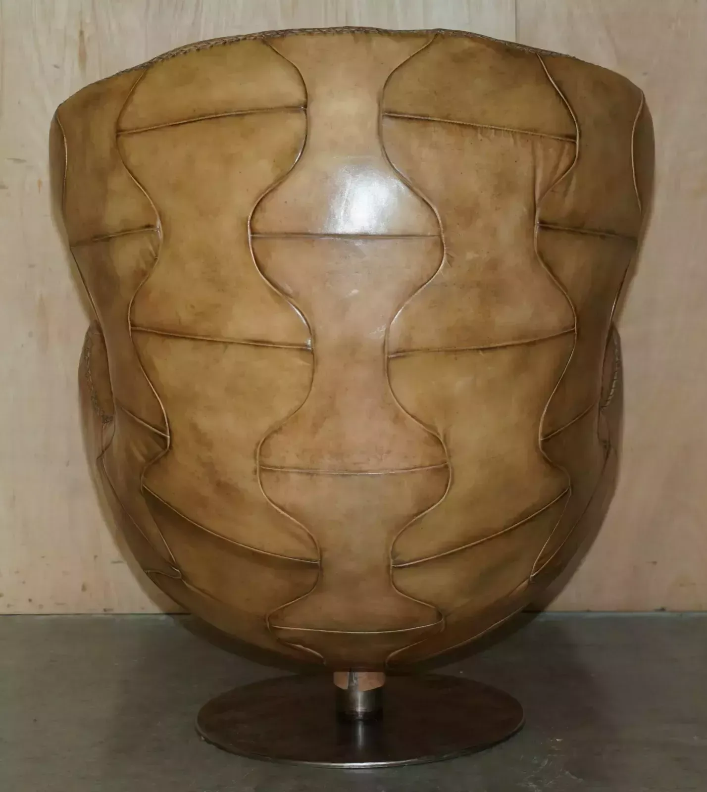 Furniture Pele Tribeca Brown Leather Armchair & Footstool By Marcon & Giulio Mantellassi photo