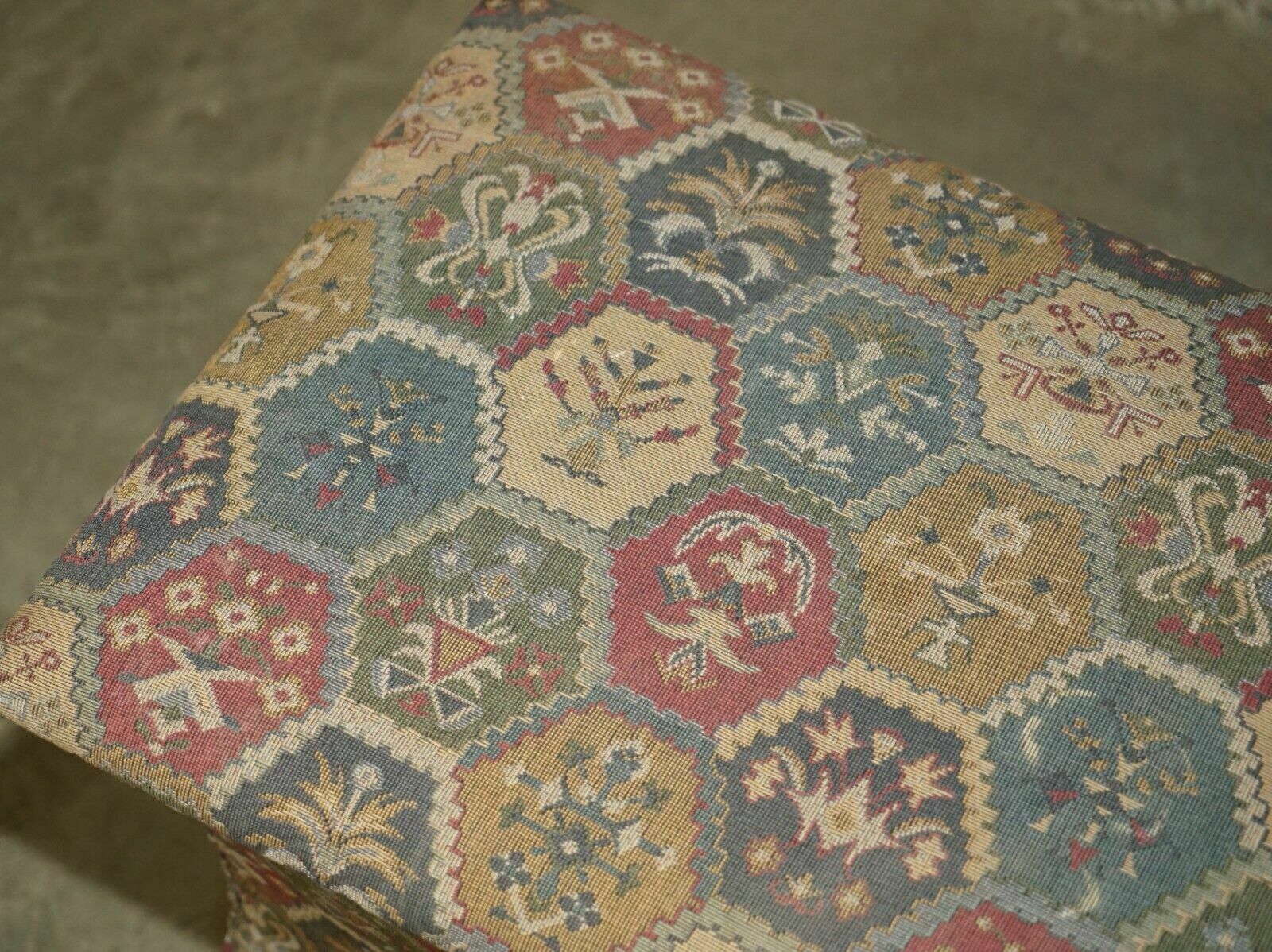 Victorian Circa 1880 Kilim Embroidered Upholstery Ottoman Footstool Trunk photo Furniture