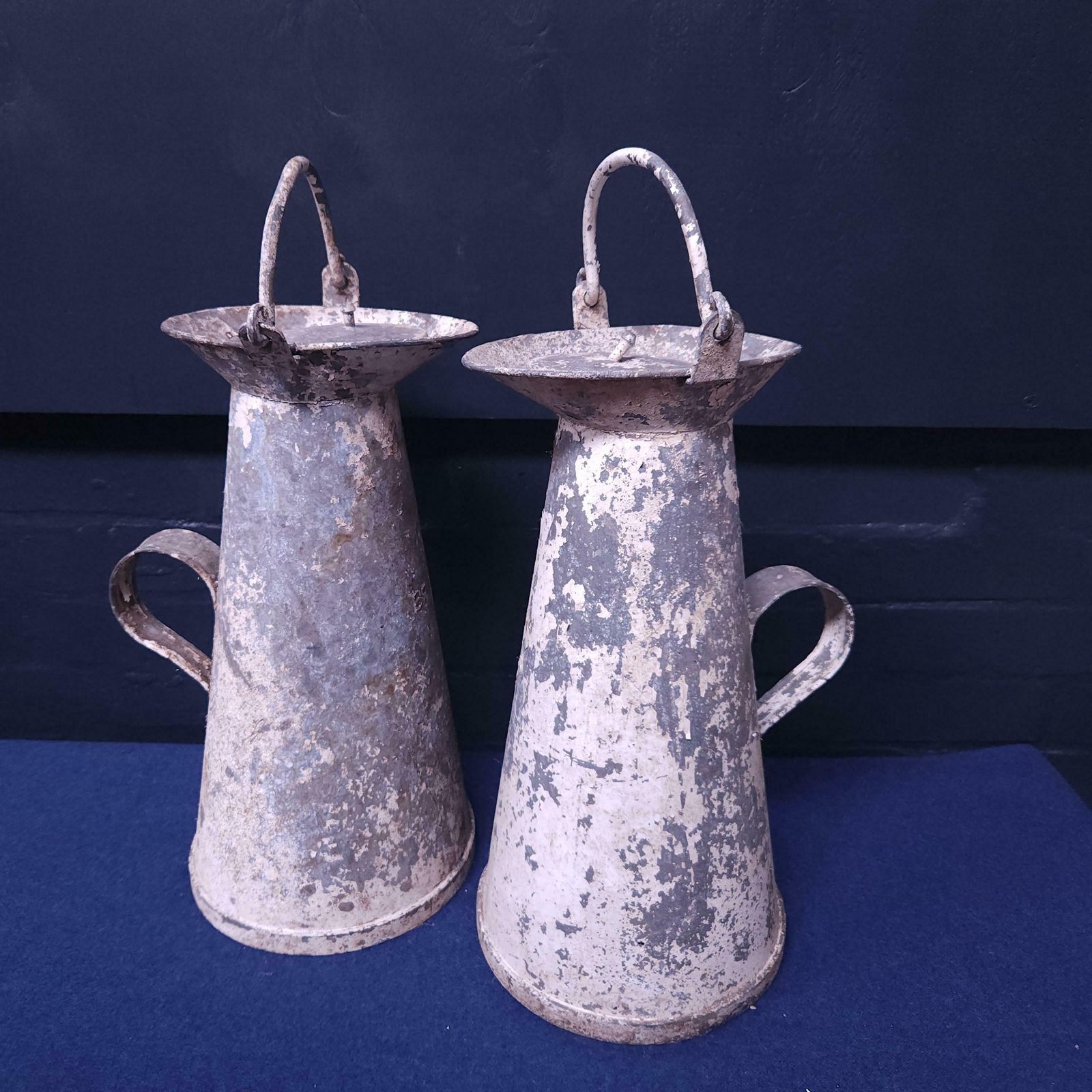 Pair Cornish Zinc & Aluminium Milk Churns Circa Mid To Late 19thc photo buy