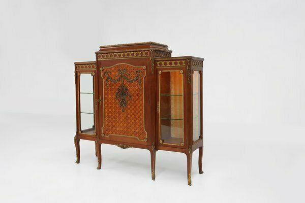 photo for sale Louis XVI Display Cabinet In Marquetry With Light, France, 1850s