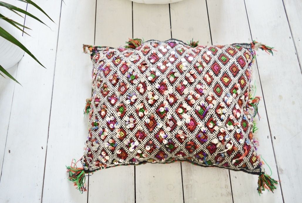 Vintage Moroccan Berber Pillow Cushion Cover Kilim photo Textiles