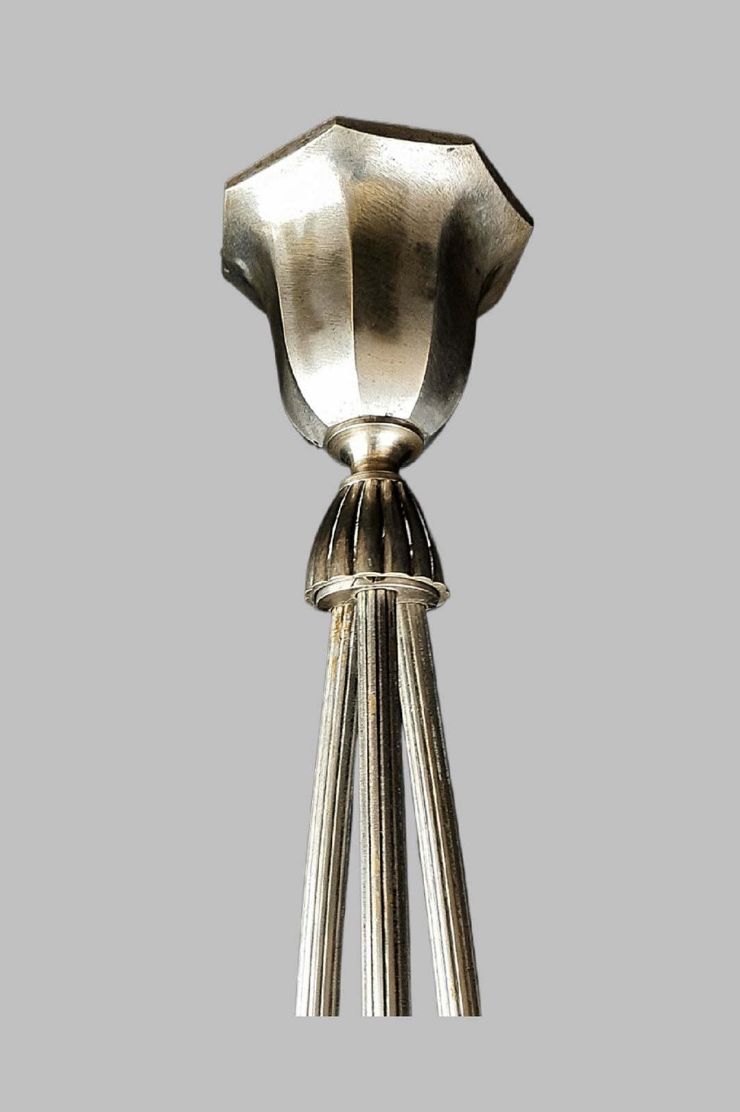 A. Boyreau Art Deco Chandelier Superb Glass, Stylish Fixture French C 1920s photo vintage
