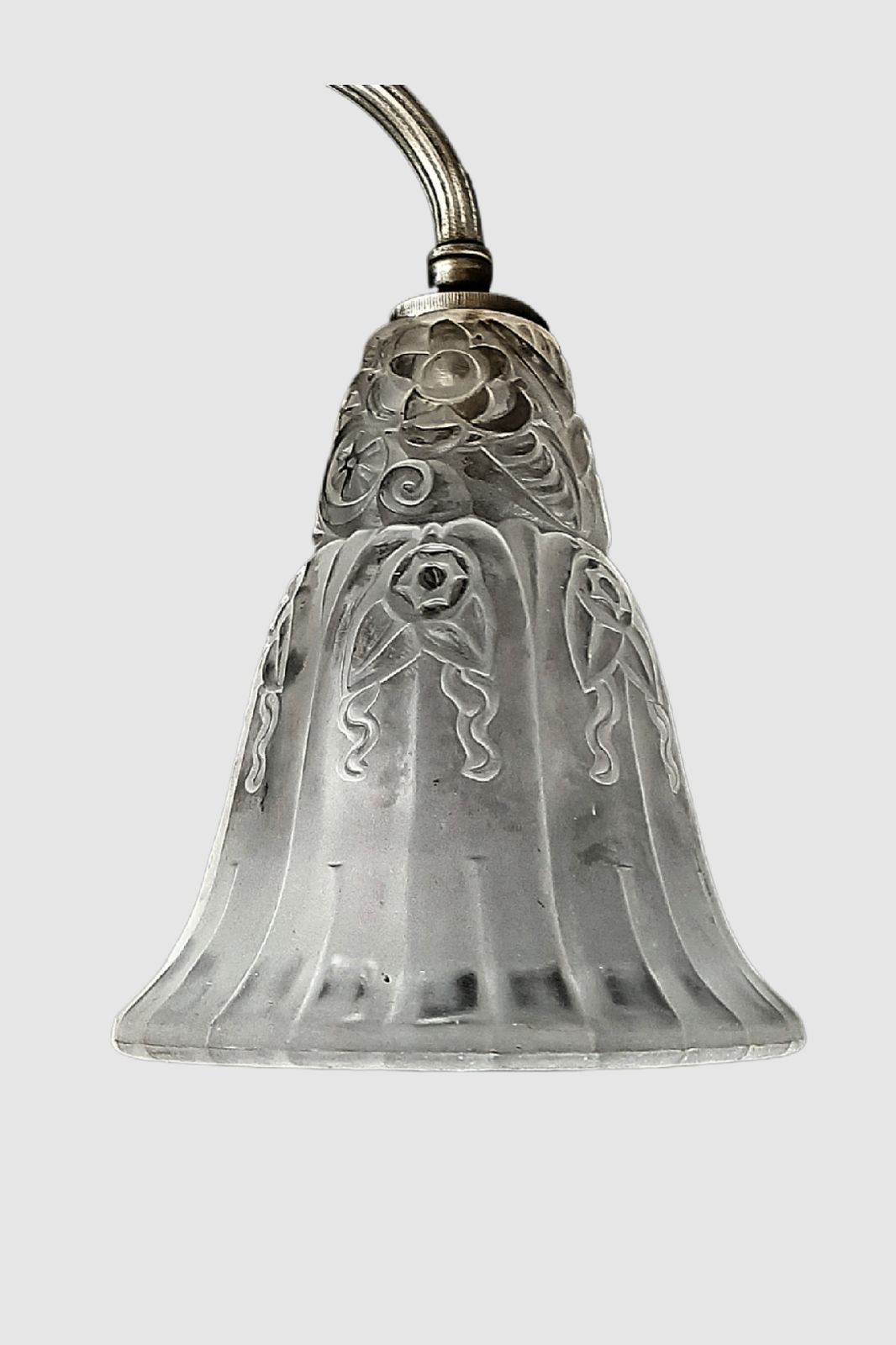 photo furniture A. Boyreau Art Deco Chandelier Superb Glass, Stylish Fixture French C 1920s