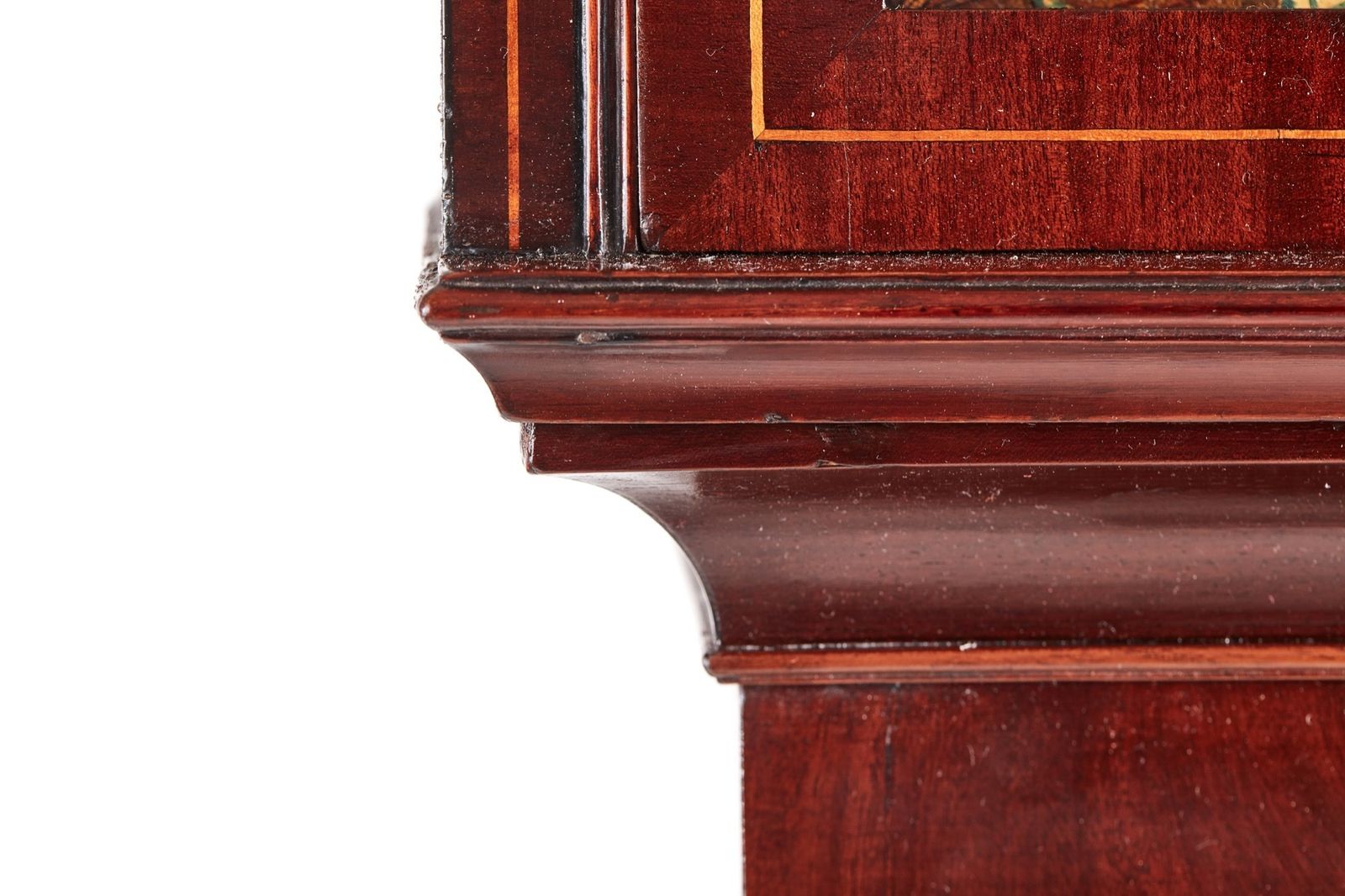 Antique Mahogany Inlaid Eight Day Grandfather Clock photo buy