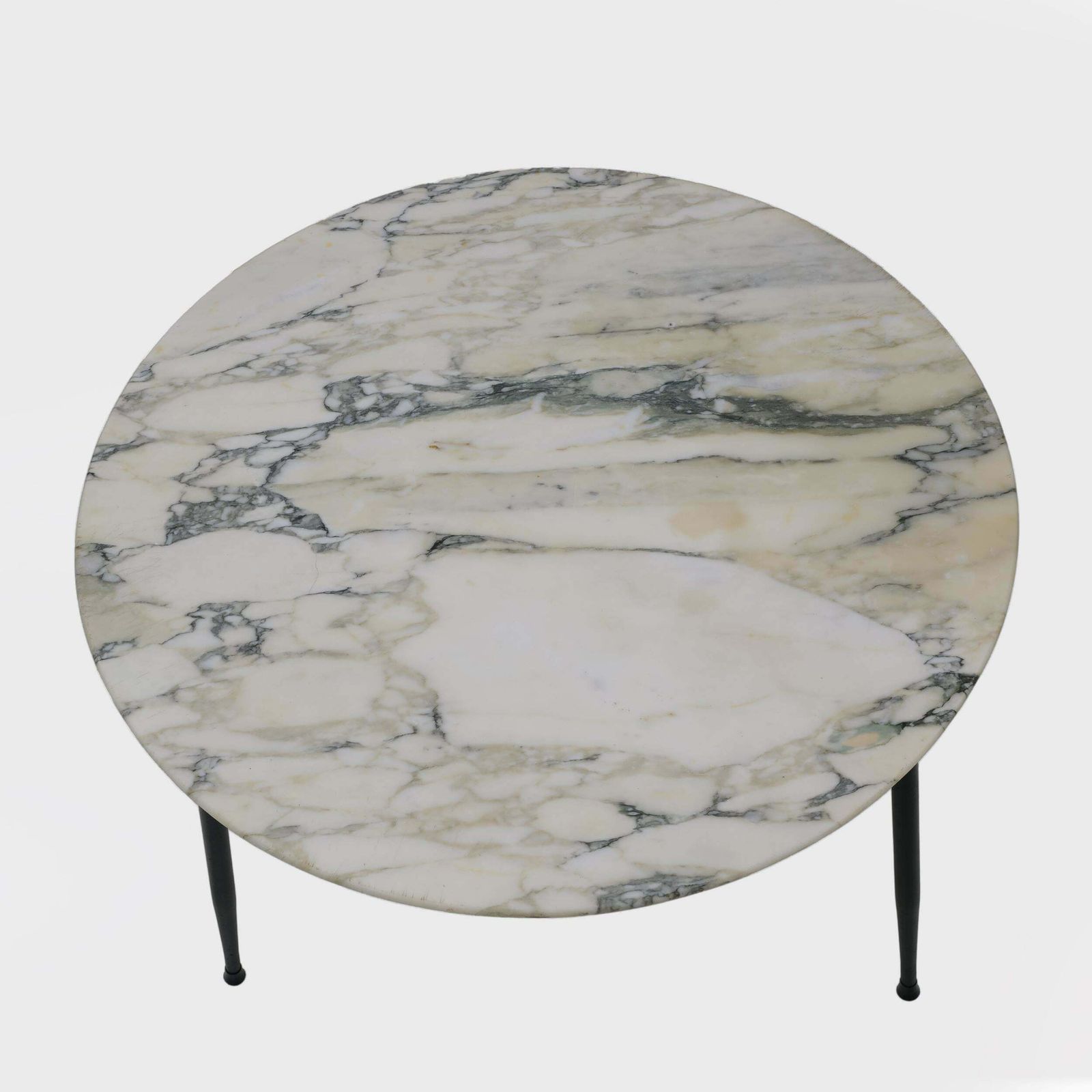 Mid Century Modern Italian Marble And Metal Round Coffee Table, 1960s photo buy