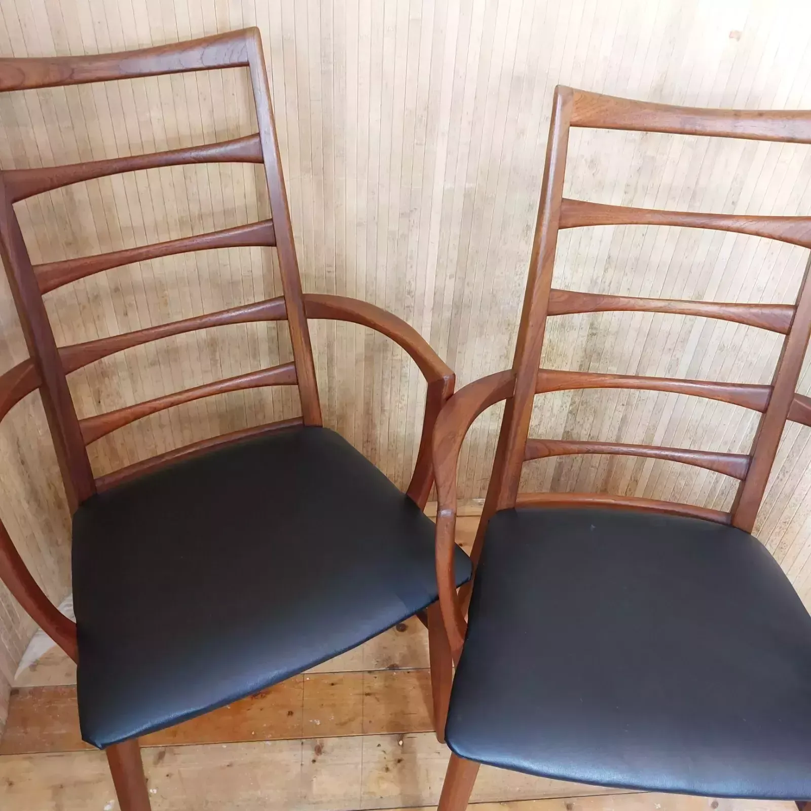 Fab Mid Century Danish 1960s Niels Koefoed Hornslet Lis Teak Chairs  2 Available photo furniture