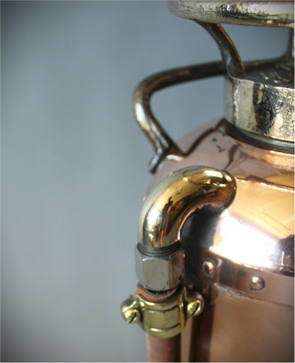 American Polished Brass Fire Extinguisher 1920's photo furniture
