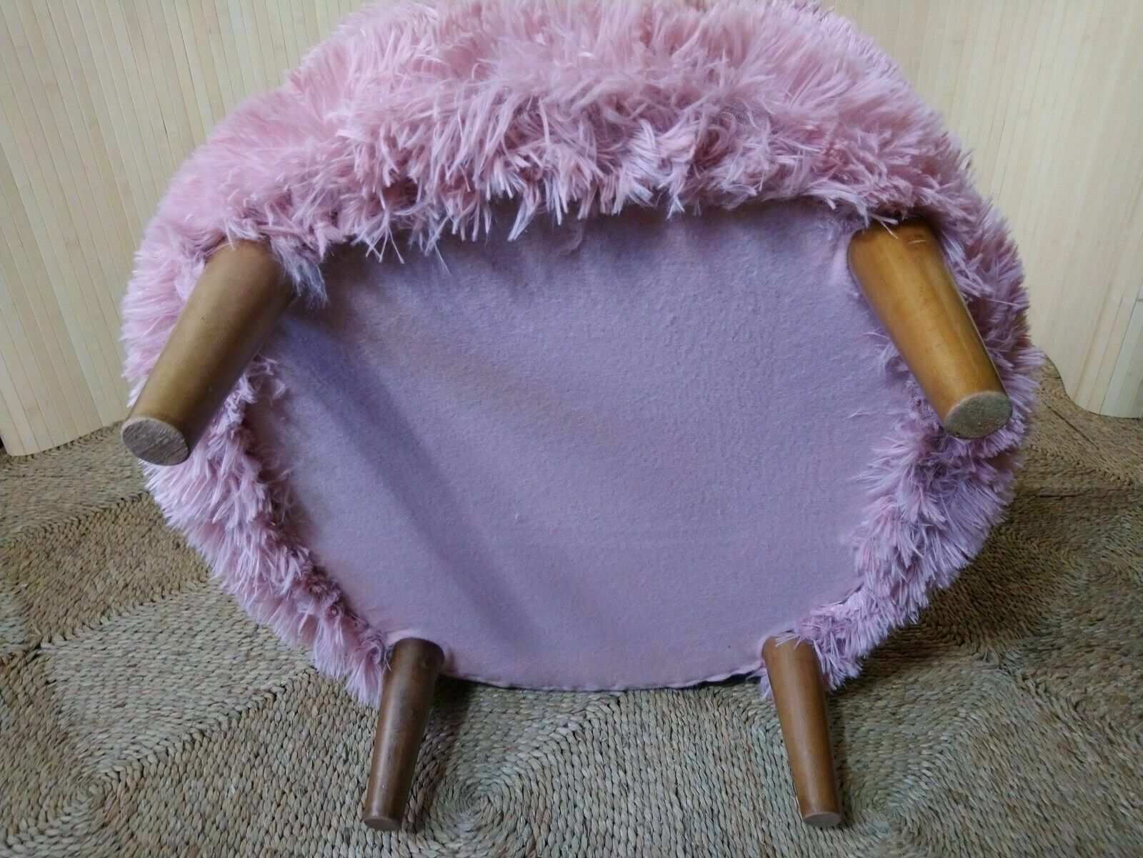 Fab Vintage Retro Mid Century Petite Pink Furry Cocktail Bedroom Tub Chair photo vintage