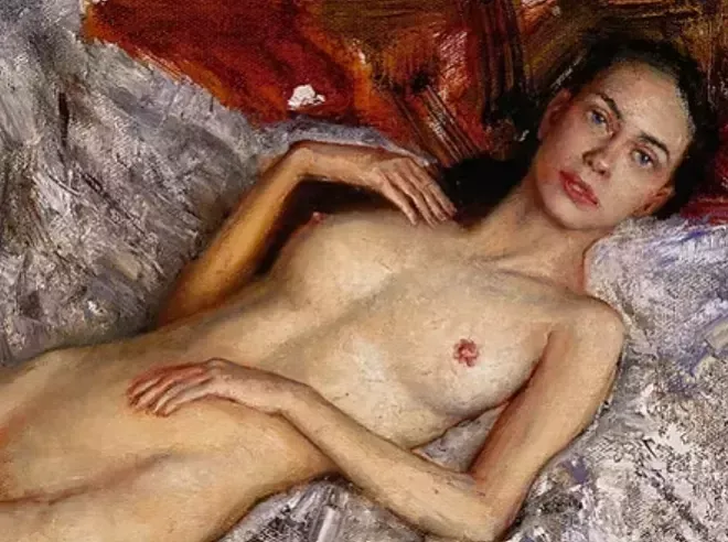Giclée Print On Canvas, Blue Eyes Nude, 2023, By Kartashov Andrey, Russia, 21st Century. 1 Of 50 Limited Prints. photo for sale