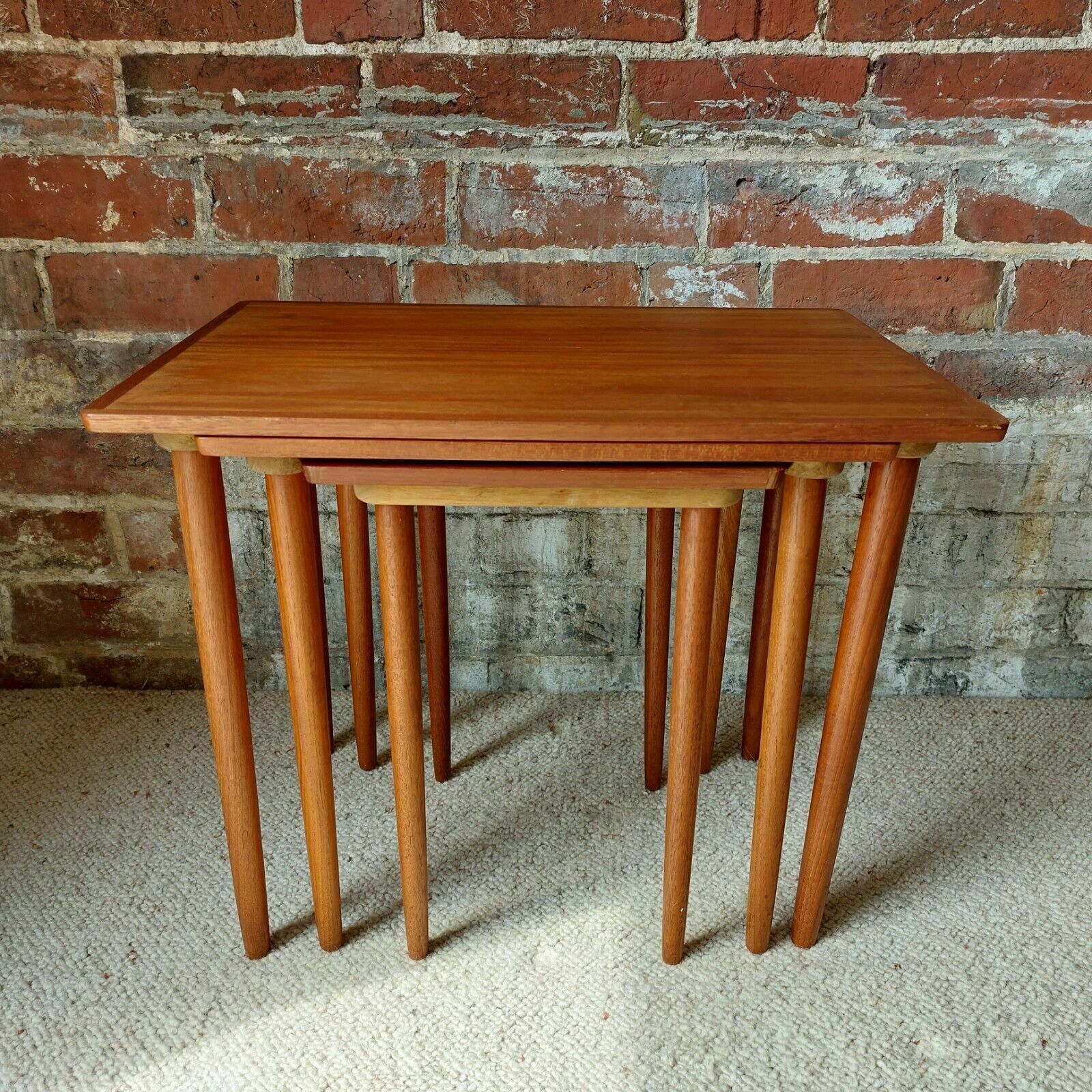 photo buy Fab Vintage Mcm 1960s Danish Set Of 3 Nesting Tables By H. W. Klein For Bramin