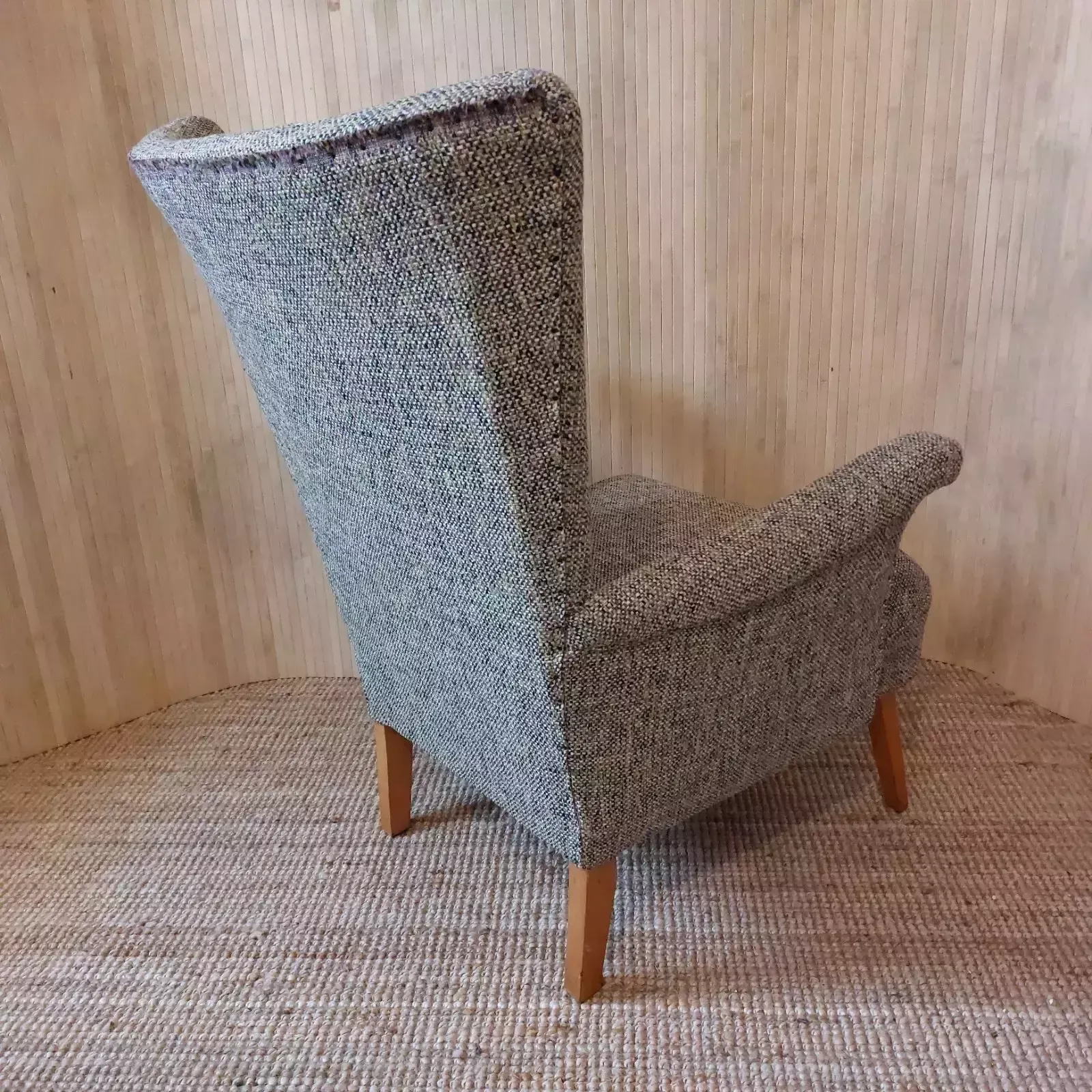 photo buy Fab Vintage Mid Century 1960s Petite Lounge Armchair Multicolour Basketweave