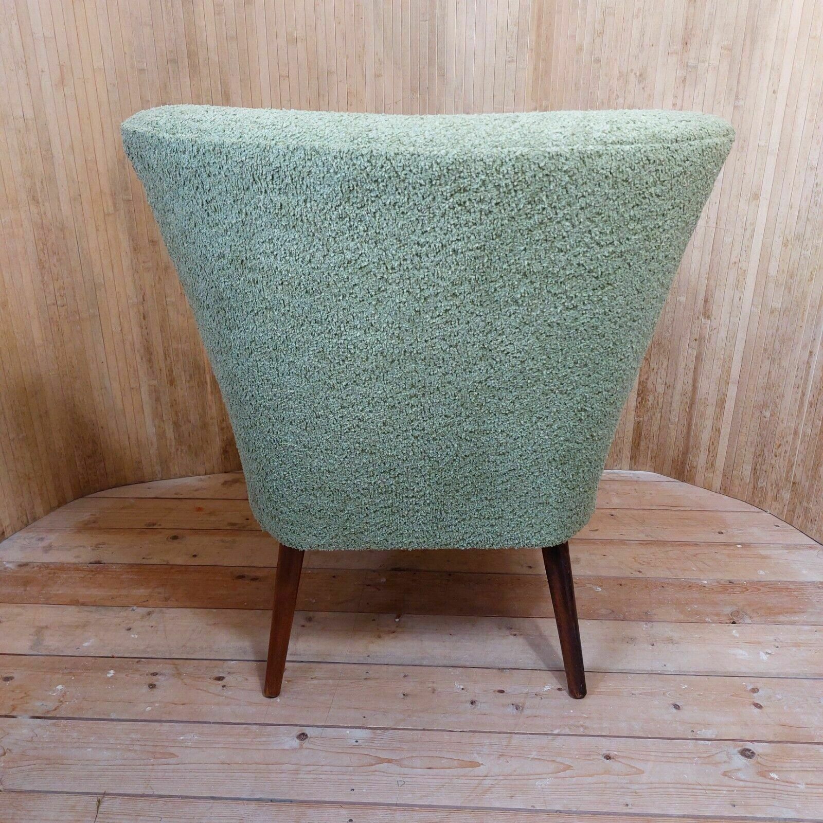 photo furniture Fab Vintage Mid Century German Bartholomew Cocktail Chair Lime Green Boucle